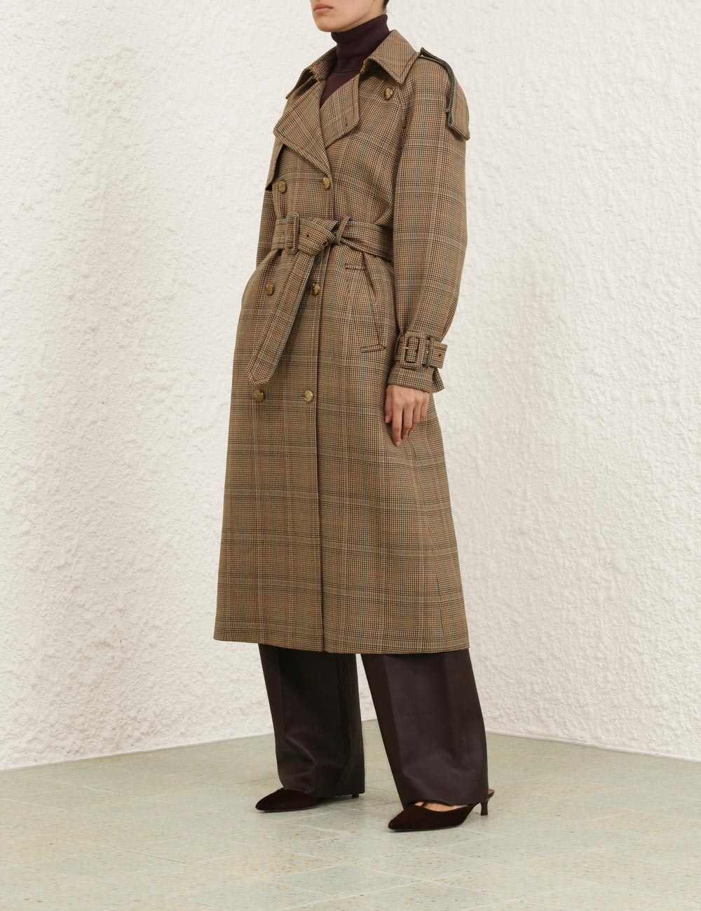 EDEN CHECKED TRENCH COAT - 8