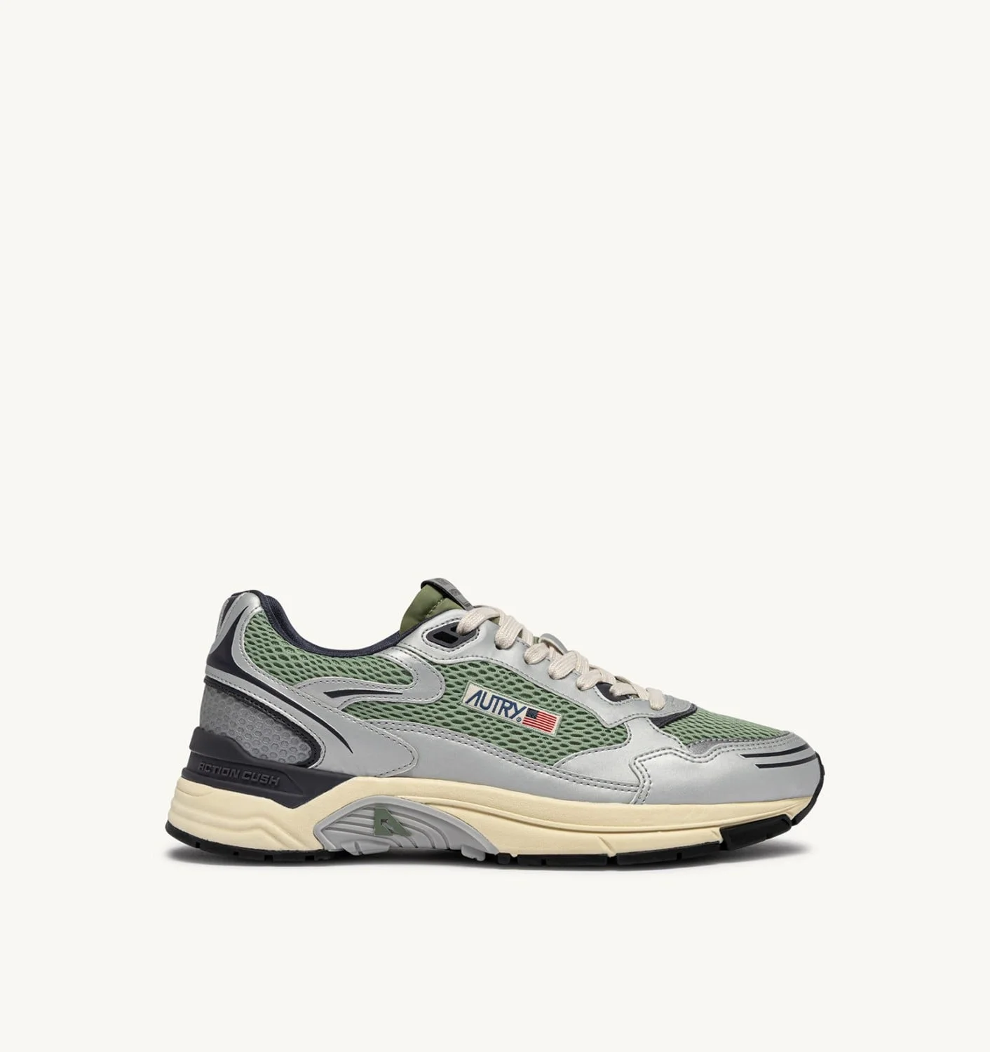 HYPERWAY SNEAKERS IN SILVER, TEA AND BLACKENED PEARL SYNTHETIC LEATHER AND MESH - 1