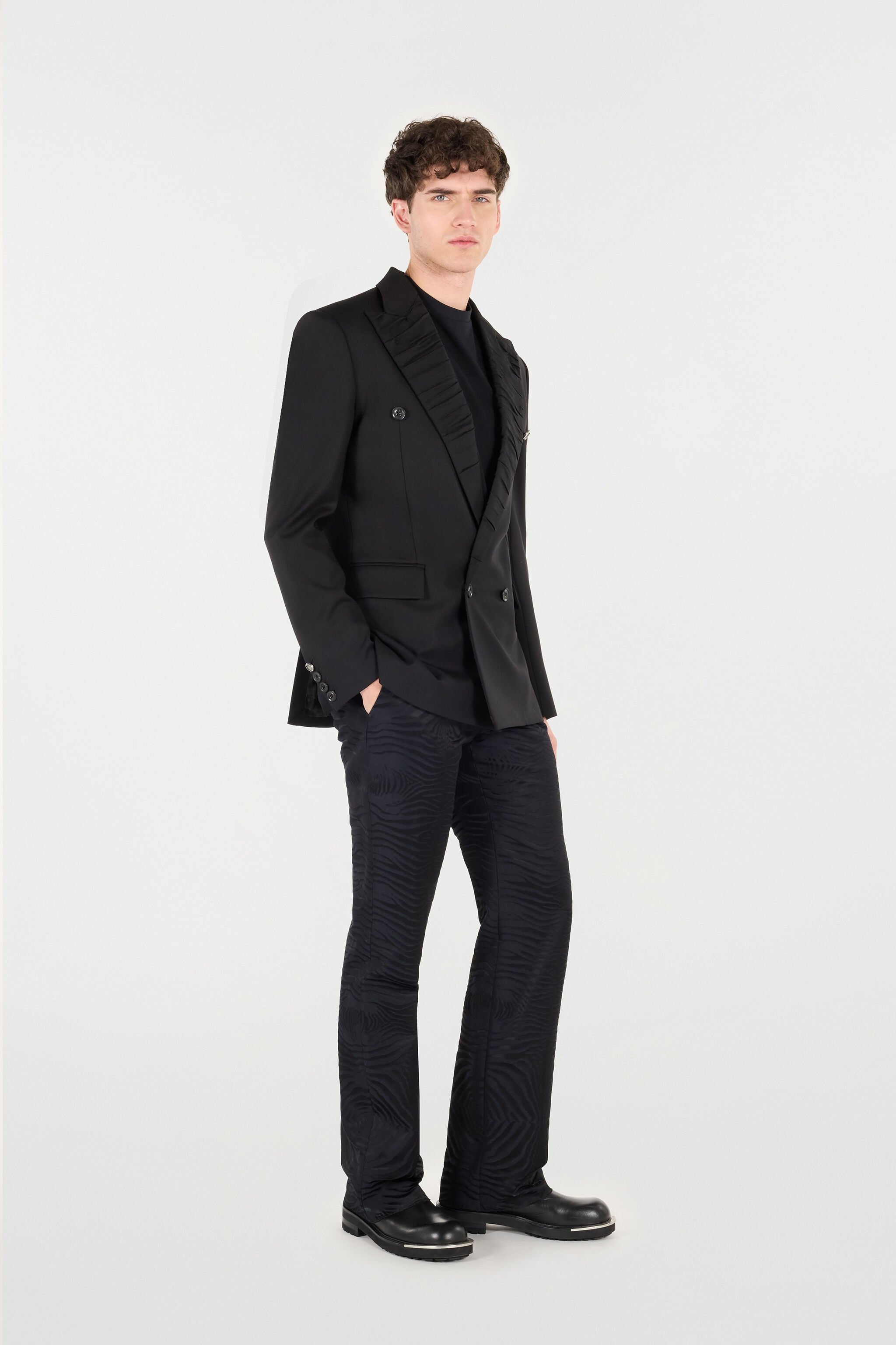 Double-Breasted Wool-Blend Blazer - 3