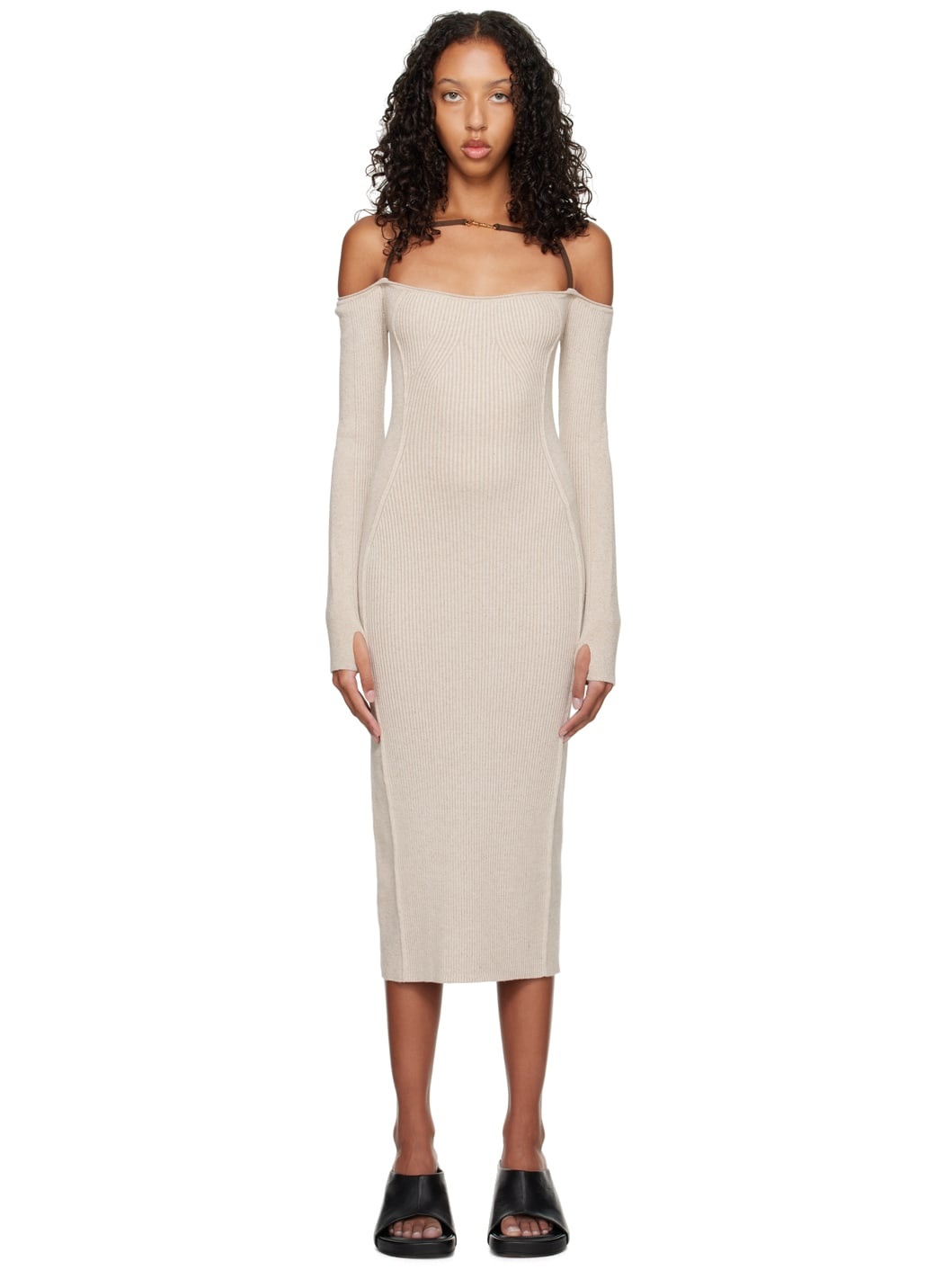 Beige Le Papier 'La Robe Sierra' Midi Dress - 1