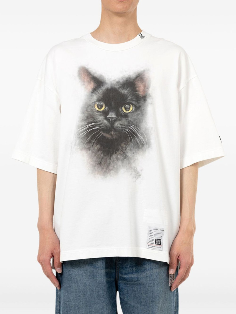 Maison MIHARAYASUHIRO cat-print text-back T-shirt outlook