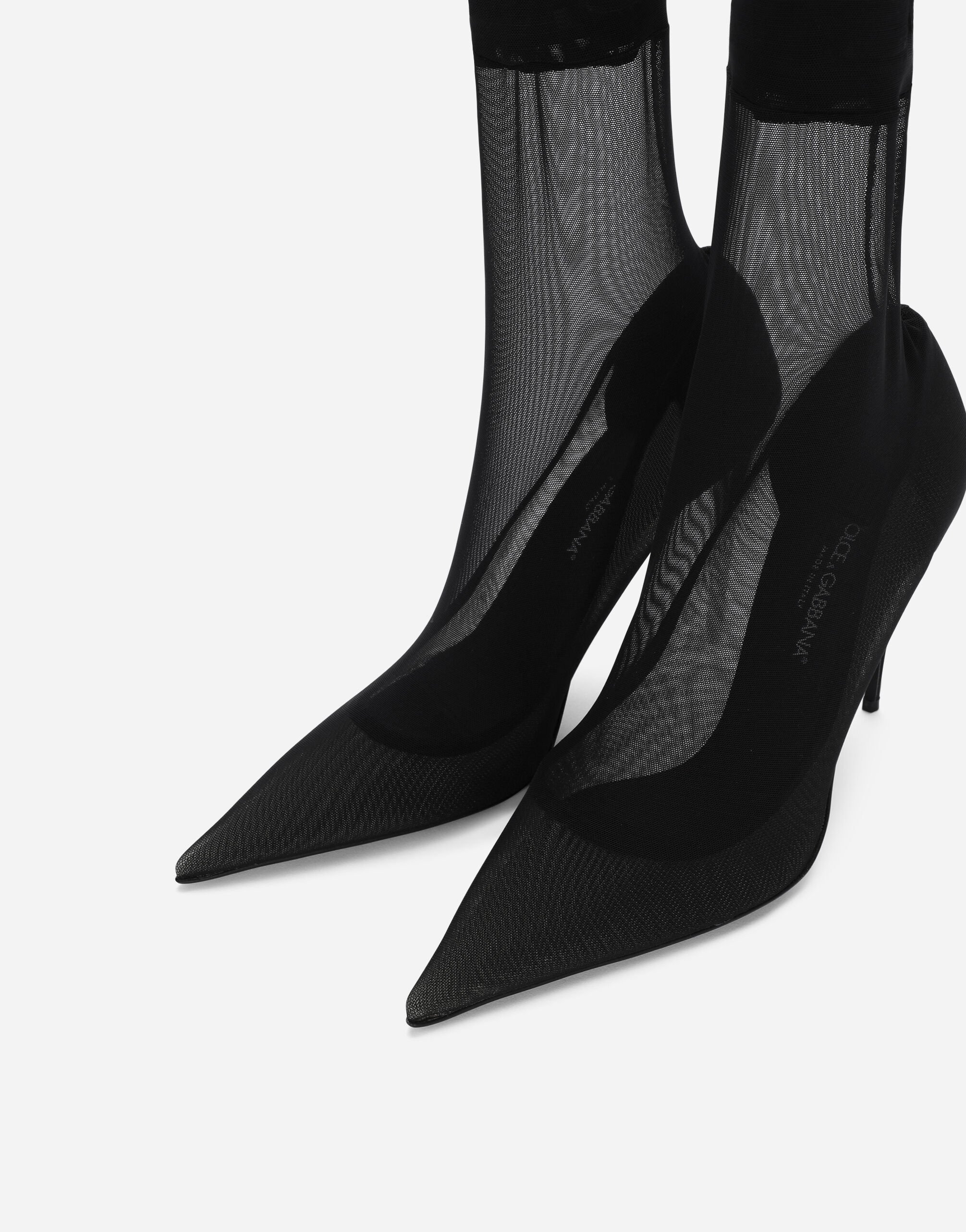 Stretch tulle ankle boots - 4