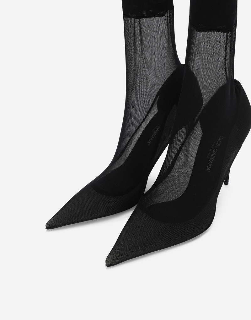 Stretch tulle ankle boots 4