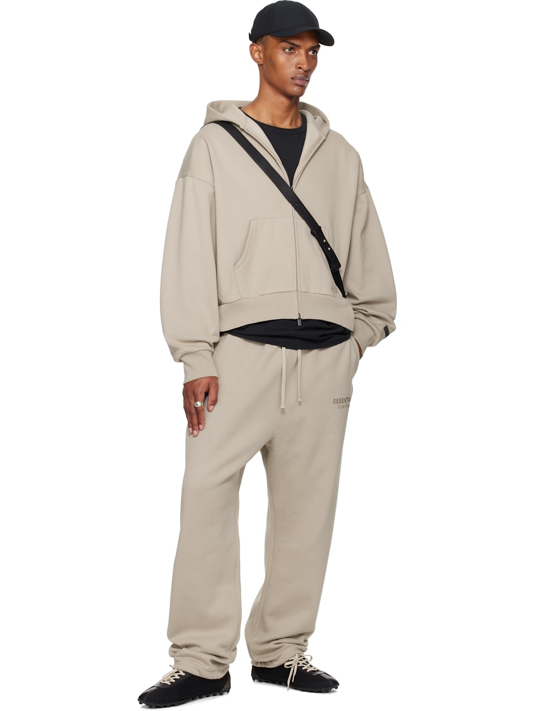 Taupe Classic Fit Fleece Zip-Up Hoodie - 4
