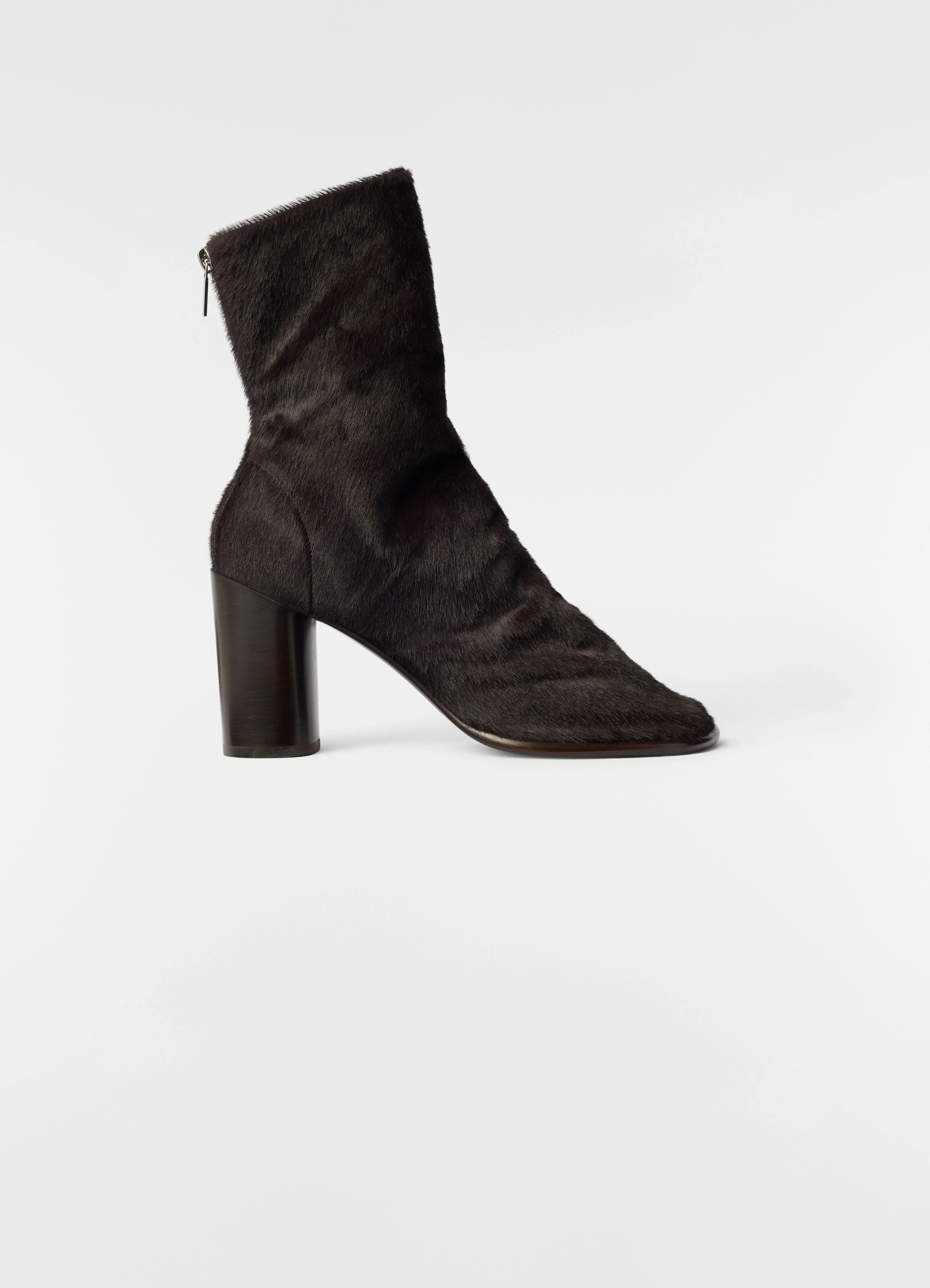 80 MM GLOVE HEELED ANKLE BOOTS IN PONY-STYLE LEATHER - 1