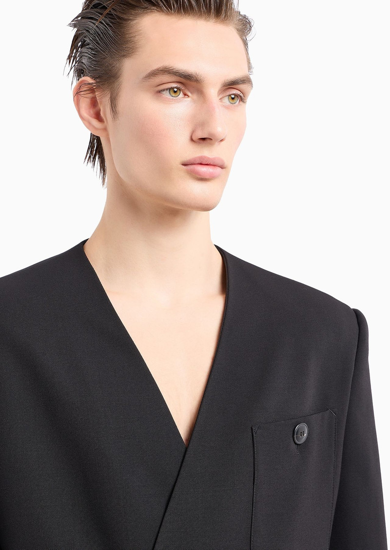 Double-breasted suit in stretch virgin wool 5