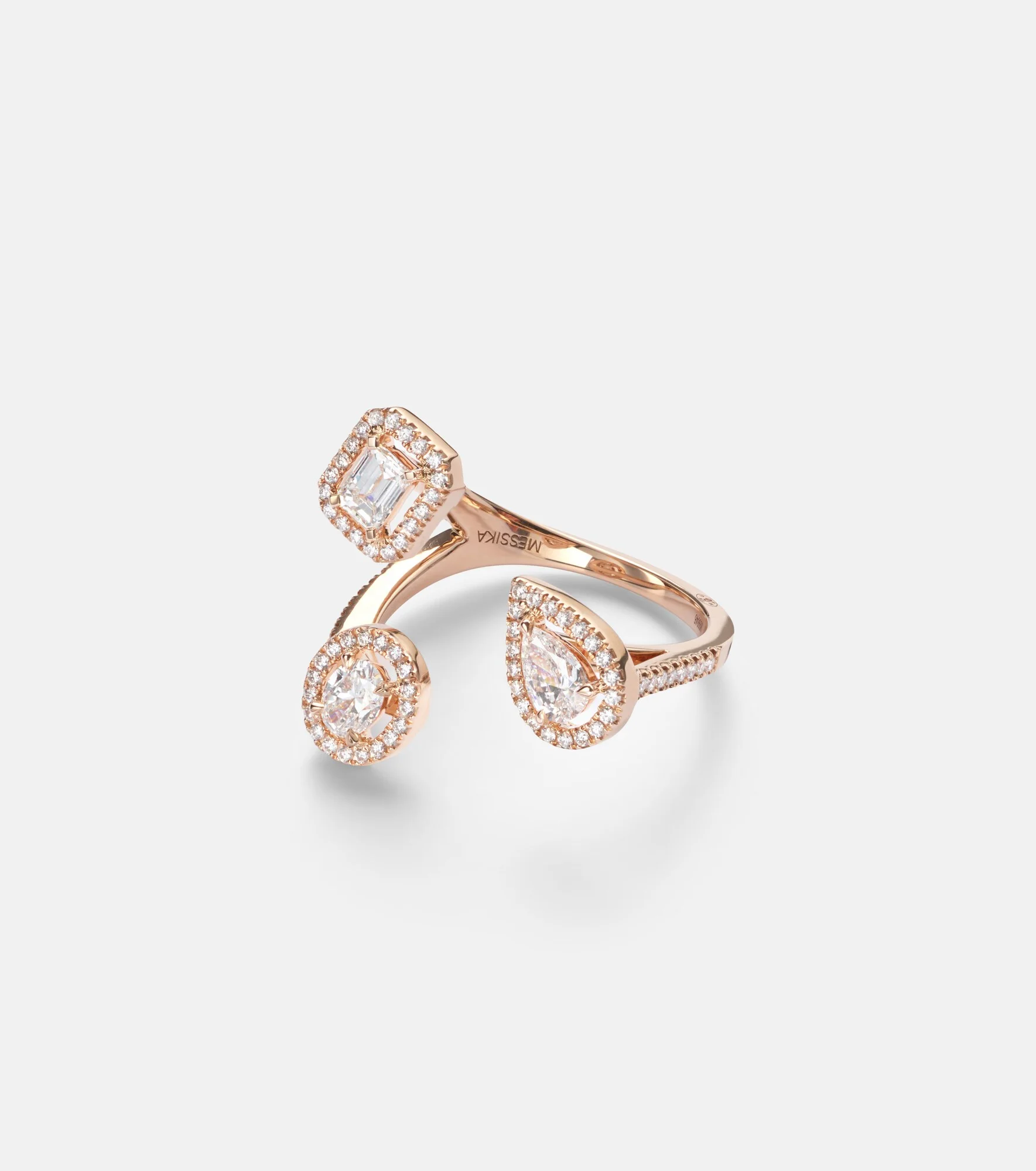 My Twin Trilogy 18kt rose gold ring with diamonds - 1