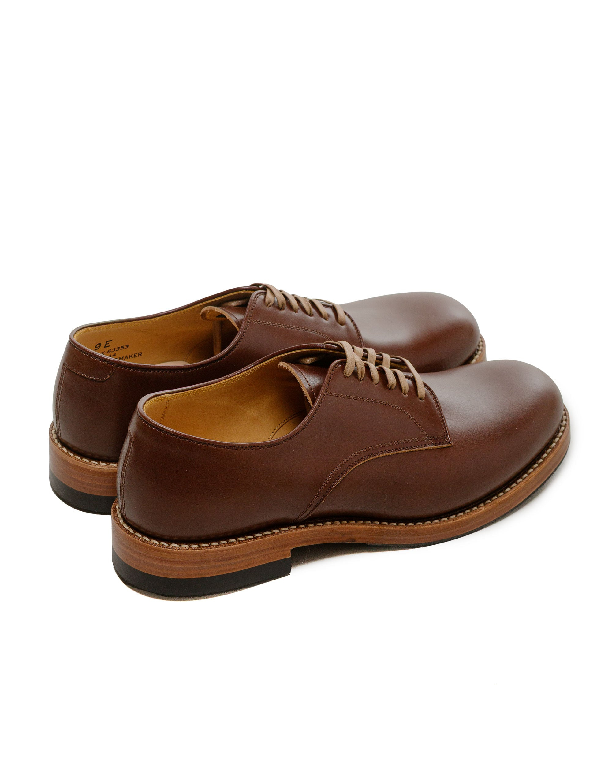 USN Low Quarter Shoes French Calfskin Russet Brown - 3