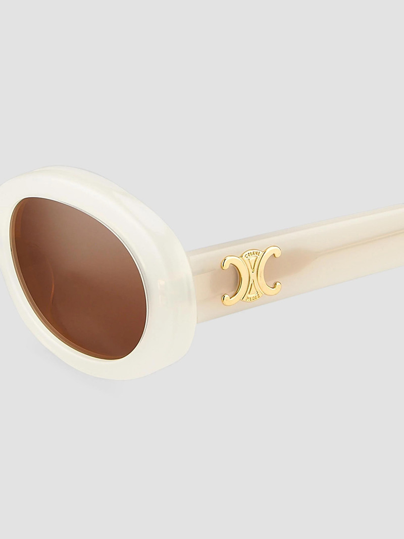 Women's Triomphe 52MM Oval Sunglasses - Ivory Brown 3