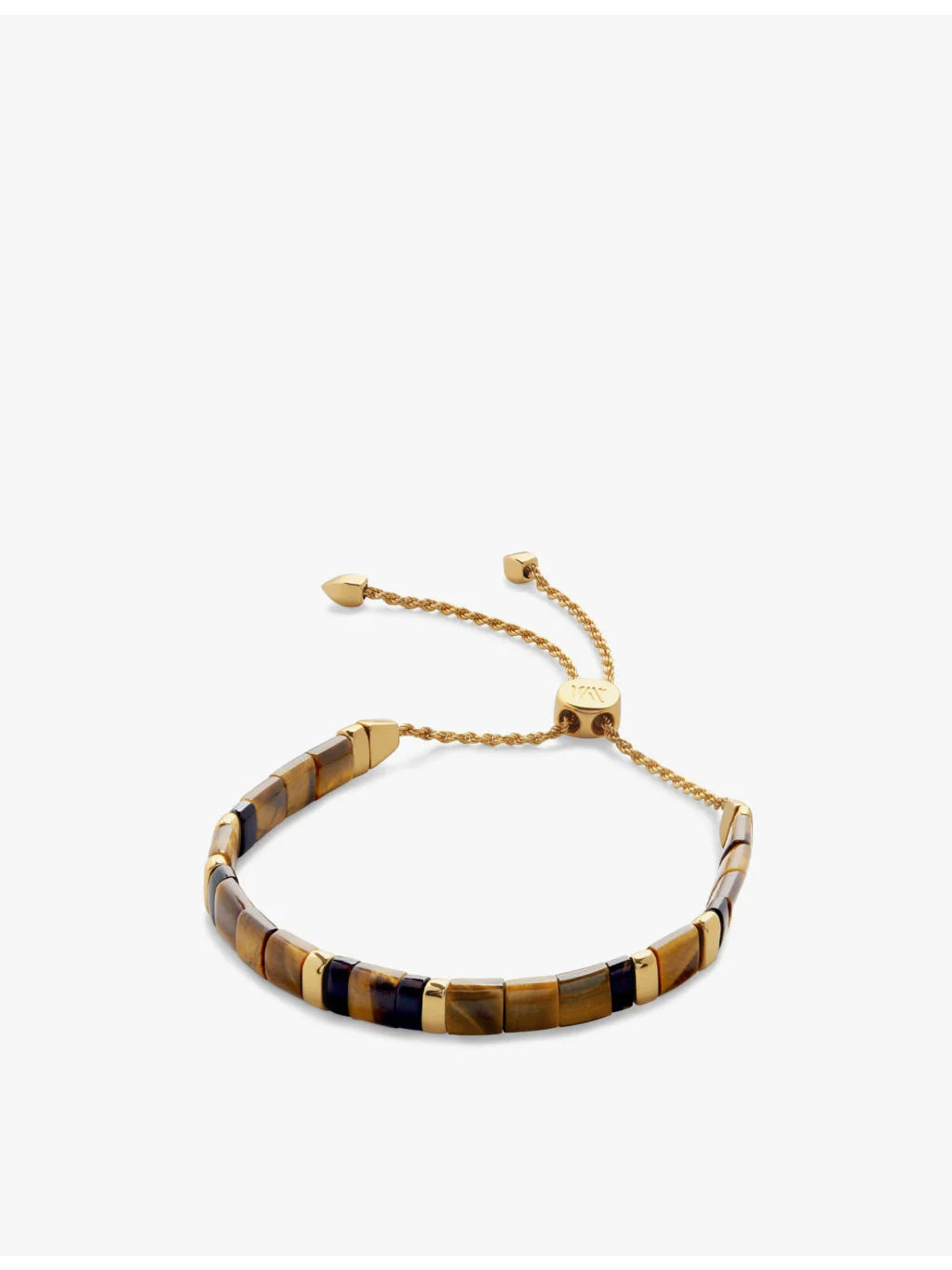 Delphi 18ct yellow gold-plated vermeil sterling-silver and tiger's eye friendship bracelet - 1