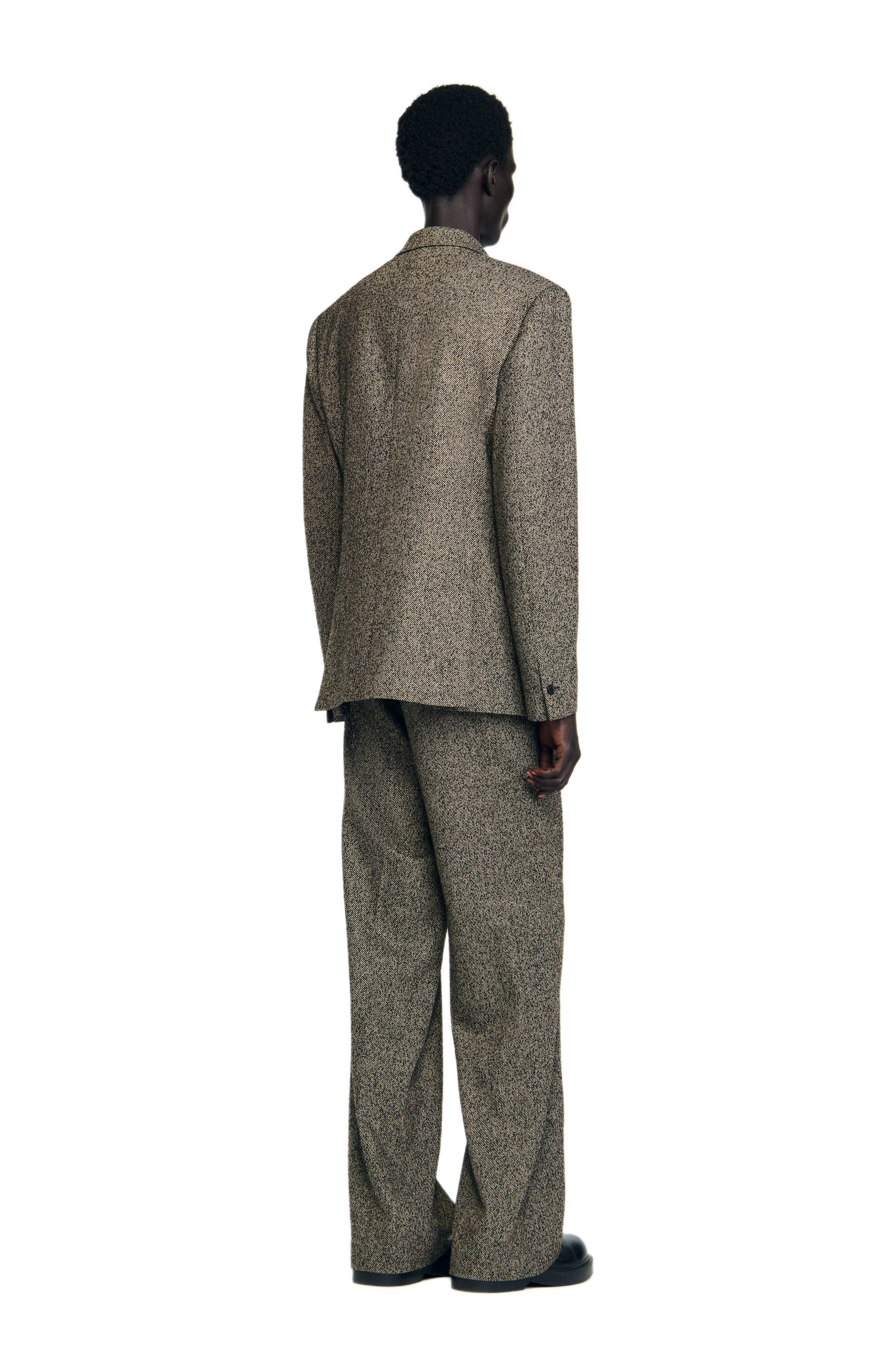 SANDRO Double-breasted suit jacket in String Chine at Nordstrom - 3