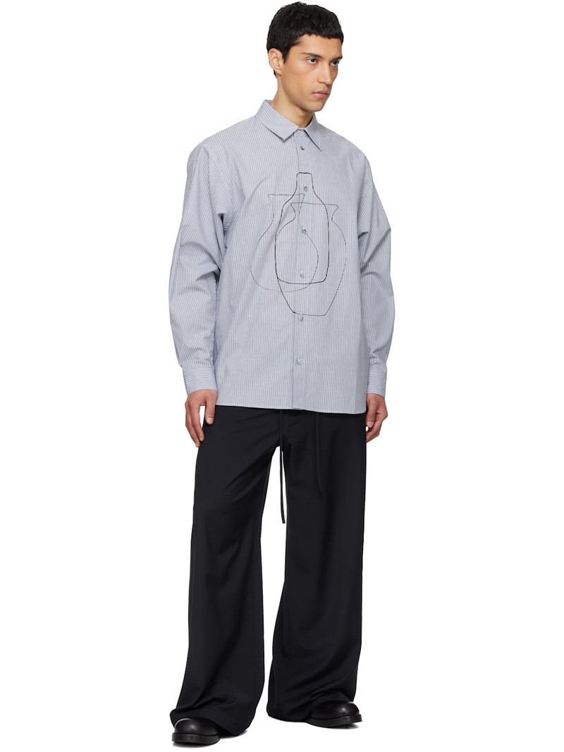 LE17SEPTEMBRE Navy Printed Striped Shirt outlook