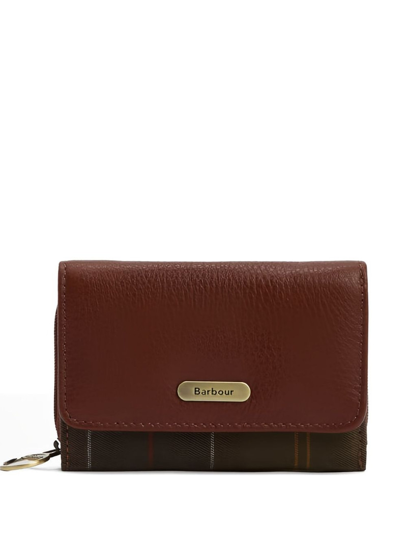 Rosa leather tartan zip wallet 1