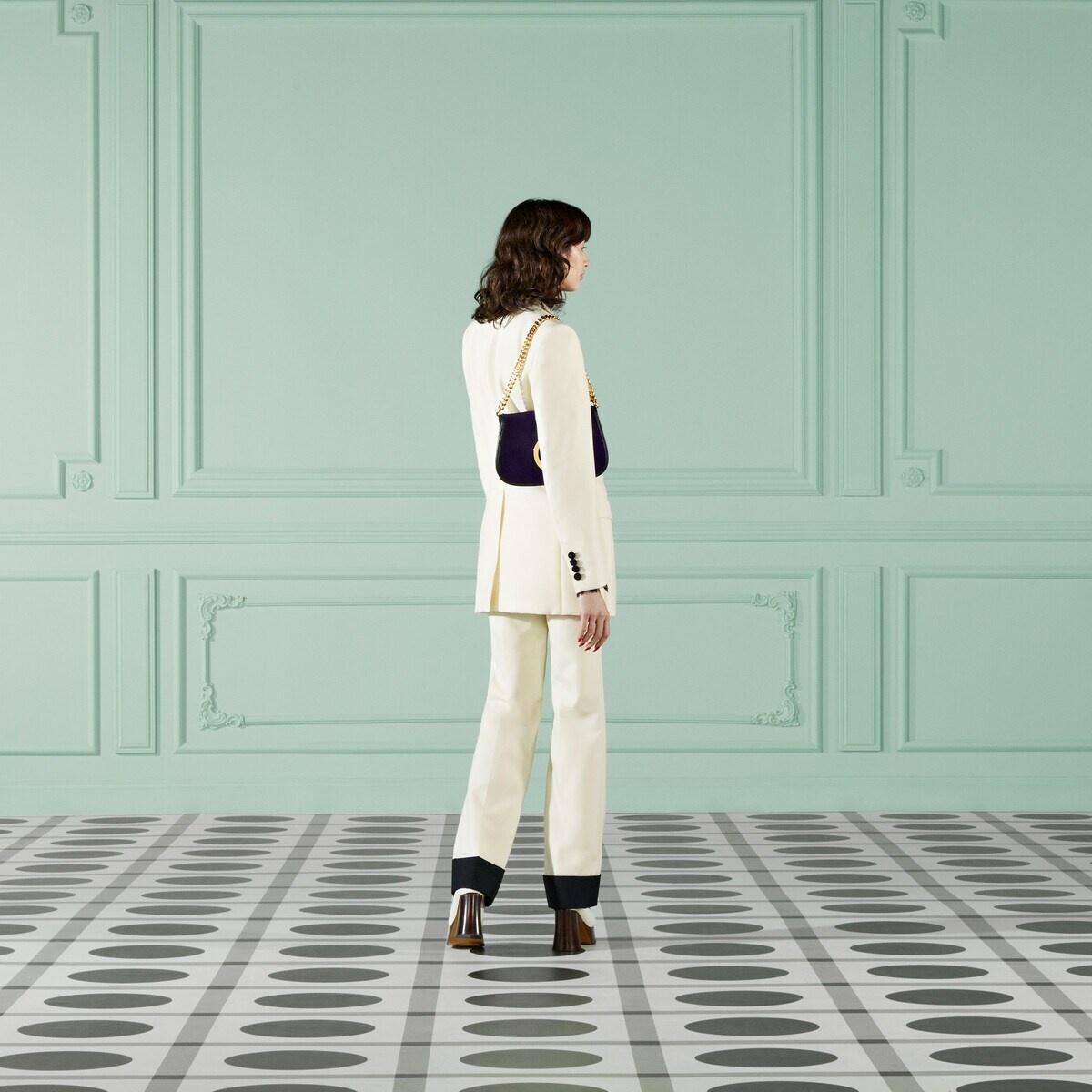 Wool mohair pant with turn-up hem - 3