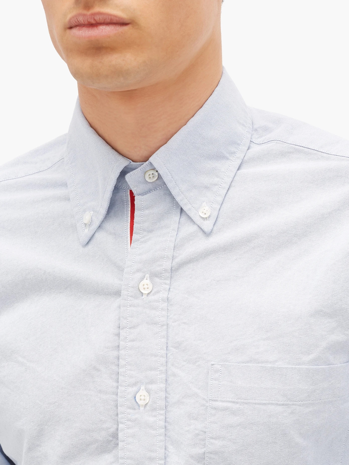 Logo-patch cotton Oxford shirt - 4