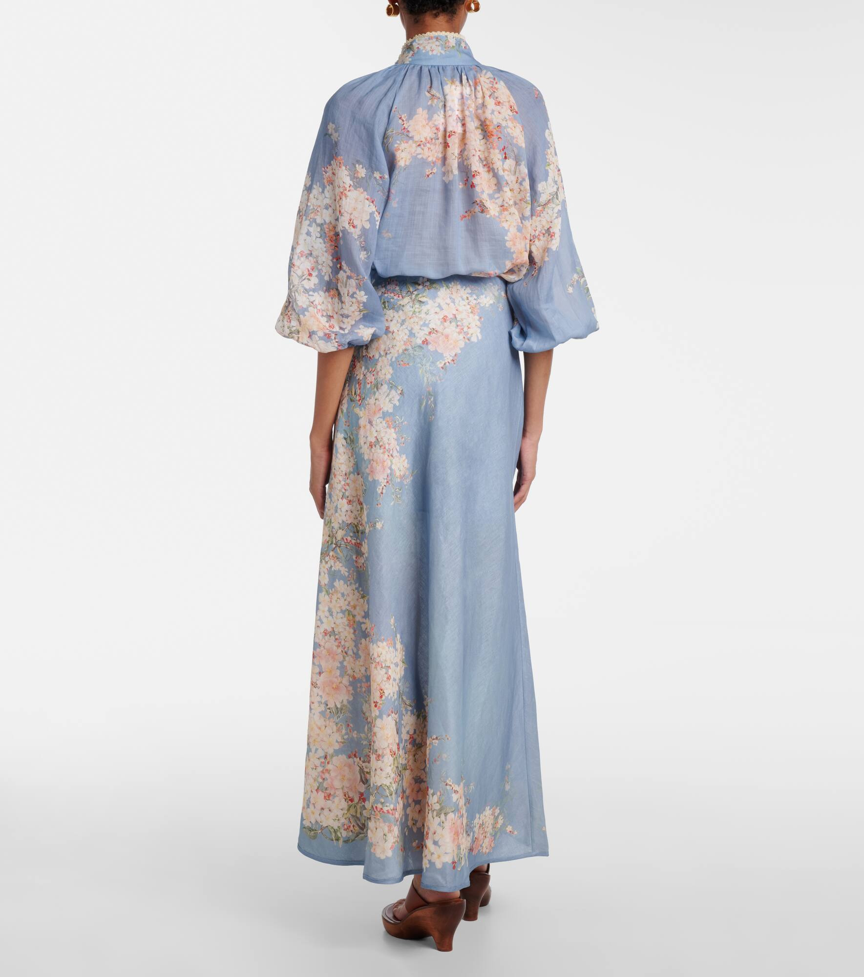 Cascadian floral linen maxi skirt - 3
