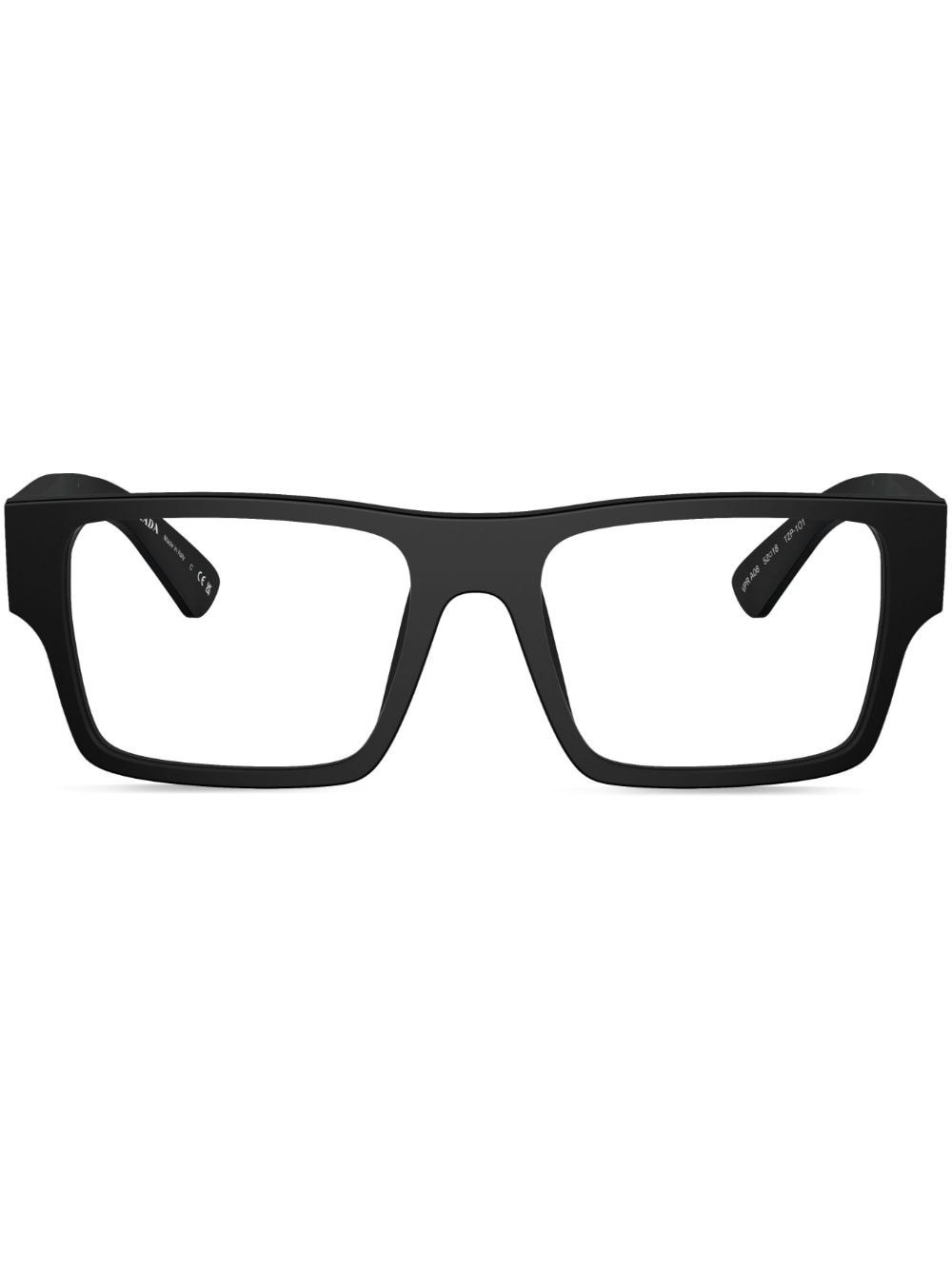 logo-engraved square-frame glasses - 1