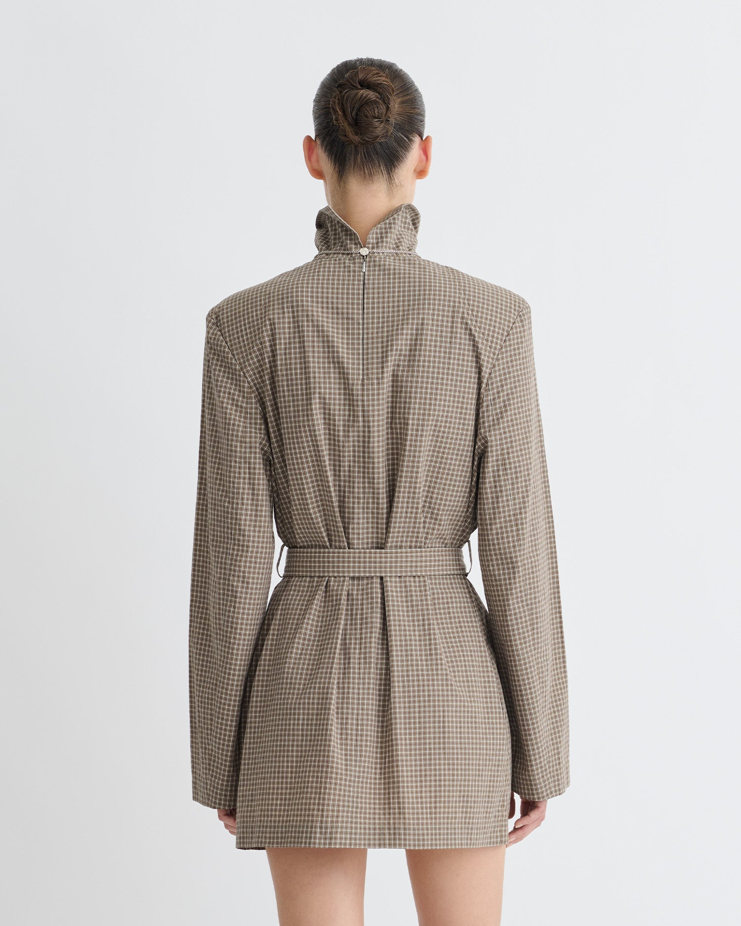 Checked Shirting Mini Dress - 3