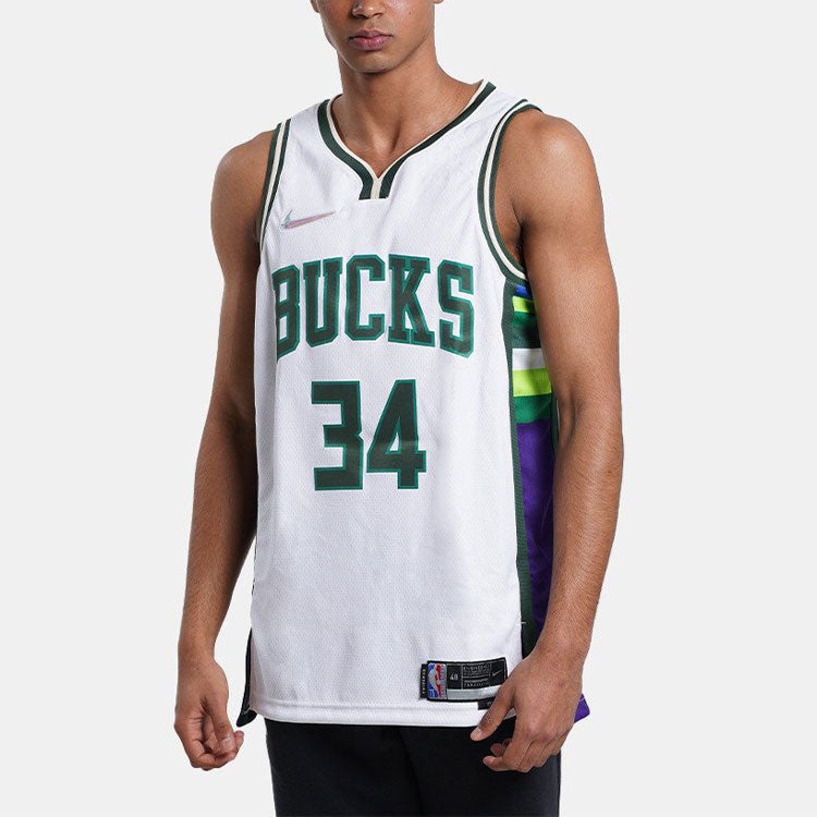 Nike Dri-FIT NBA Basketball Sports Milwaukee Bucks Giannis No.34 Vest 'White' DB4035-100 - 6