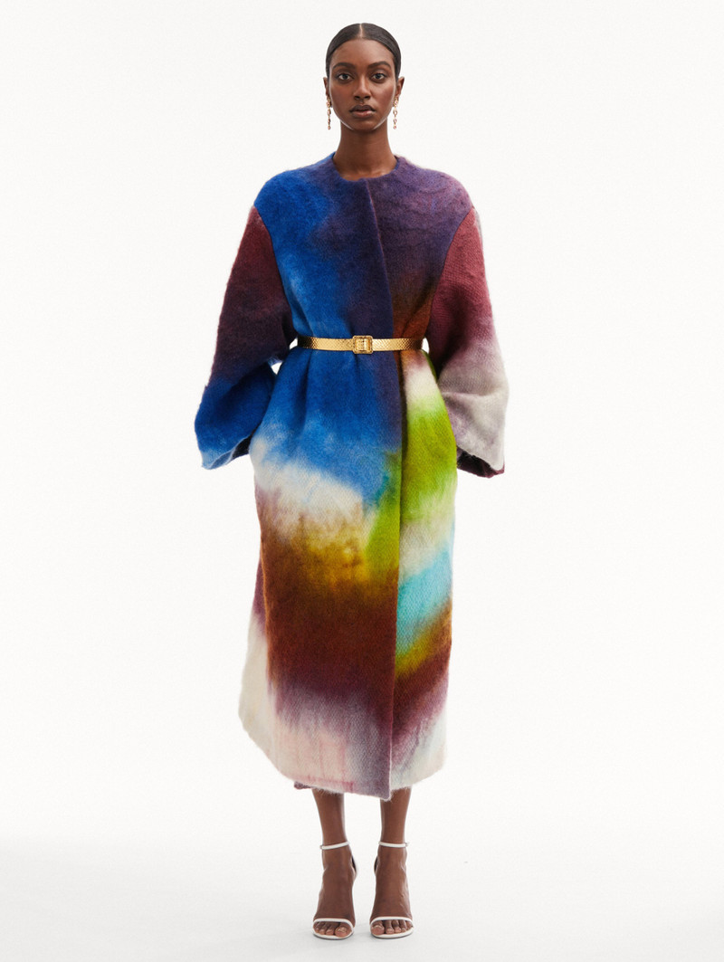Oscar de la Renta ABSTRACT WATERCOLOR COAT outlook