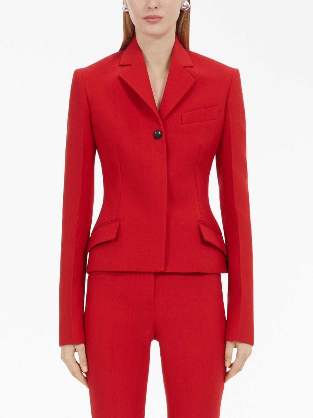 single-breasted wool blazer - 3