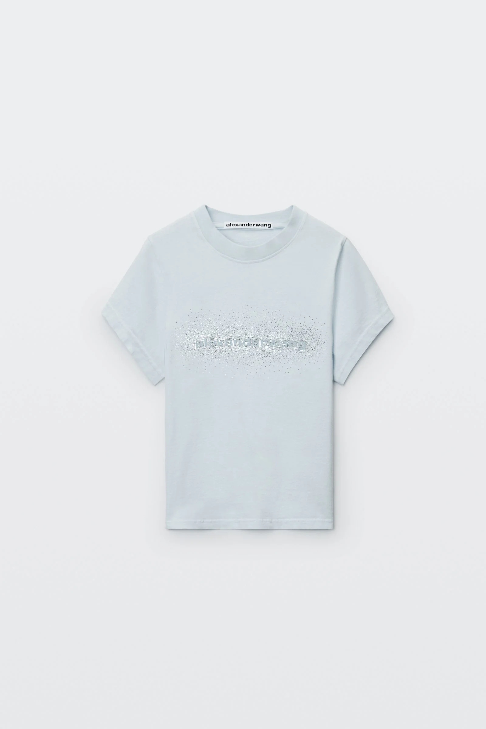 crystal hotfix logo shrunken short sleeve tee - 1