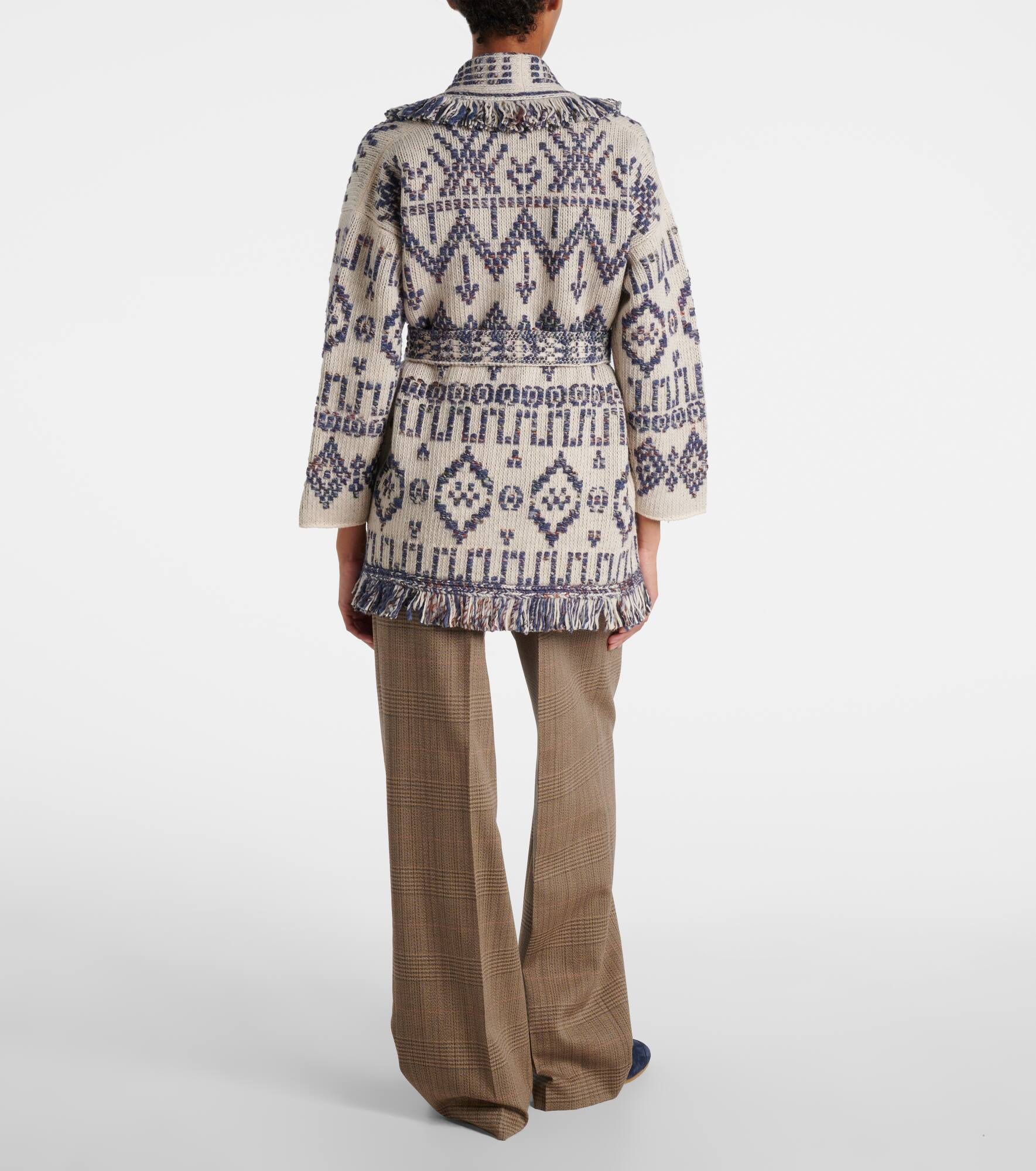 Grunge Beat fringed wool-blend wrap cardigan - 3