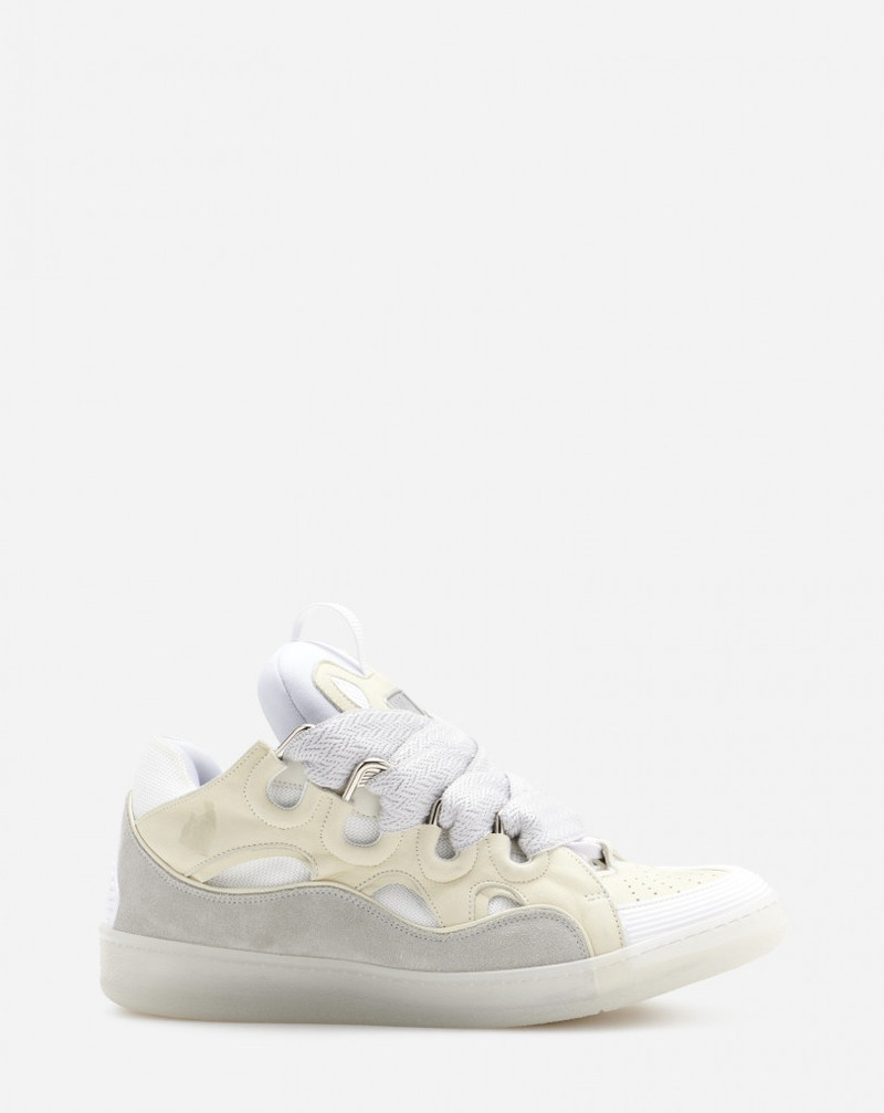 LEATHER CURB SNEAKERS - 1