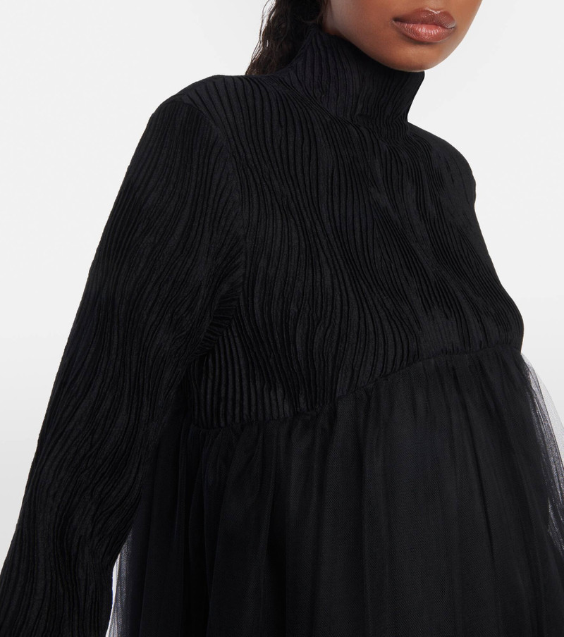 Wool-blend and tulle midi dress 4