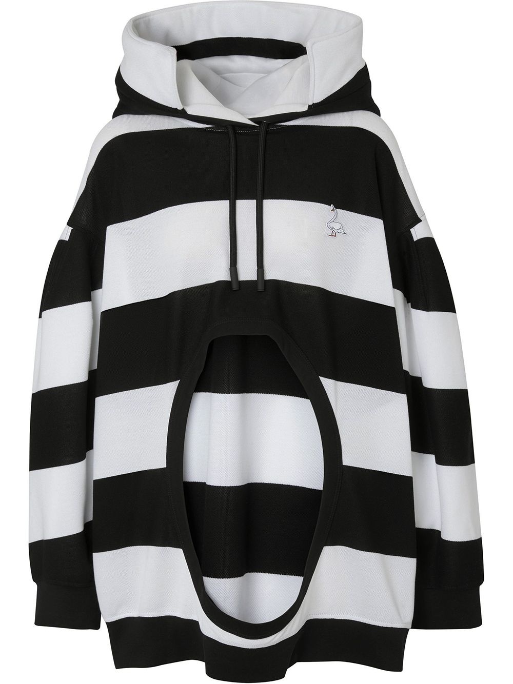 cut-out detail striped hoodie - 1