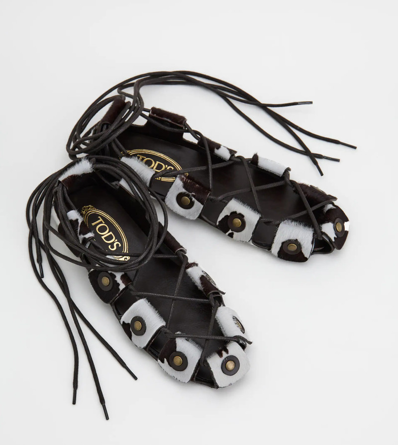 GOMMINO SANDALS IN LEATHER - WHITE, BROWN 4