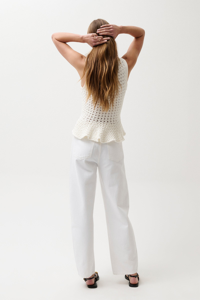 WES HIGH RISE BARREL JEAN - VIVID WHITE 4