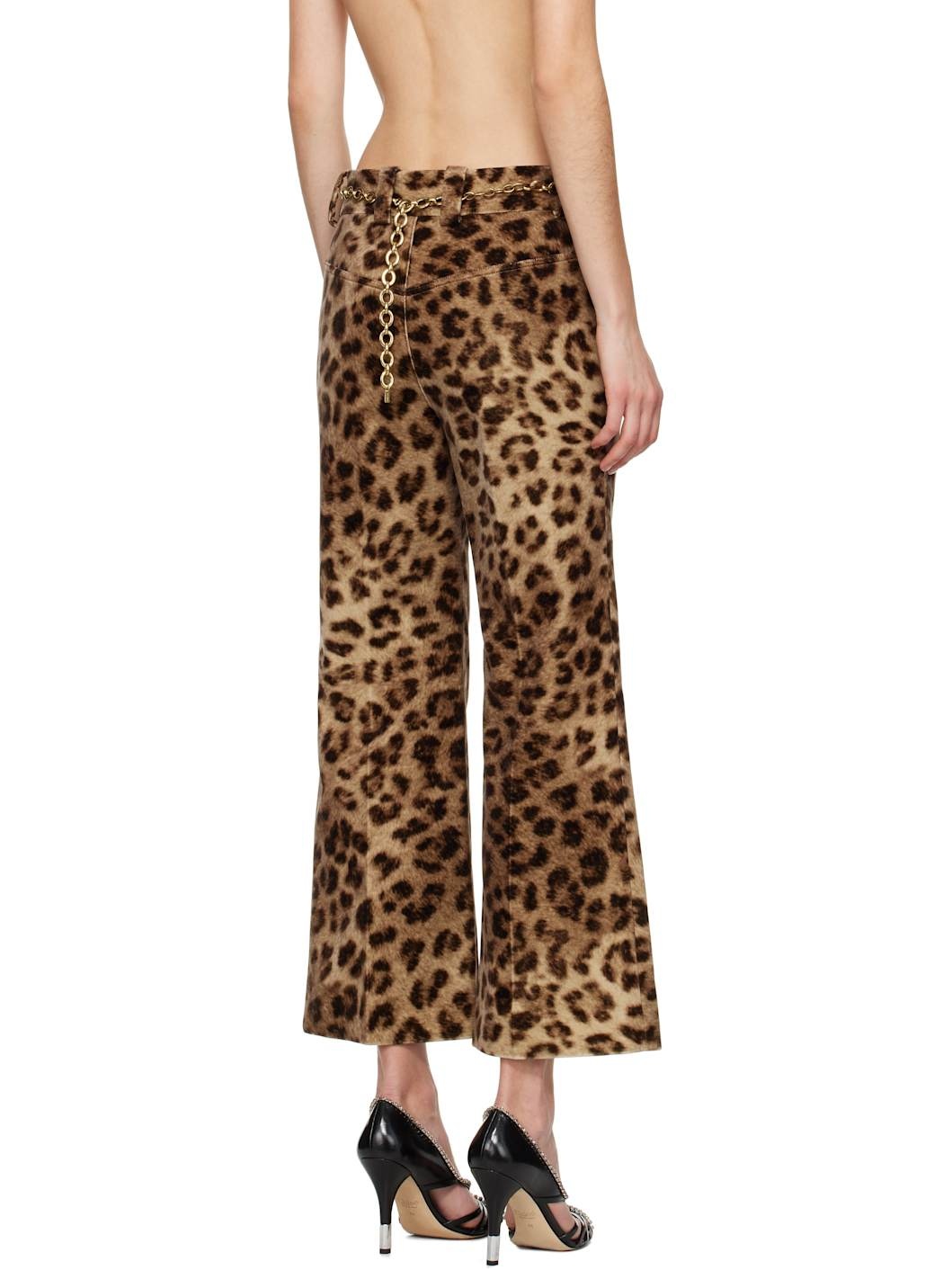 Brown Cropped Bootcut Trousers - 3