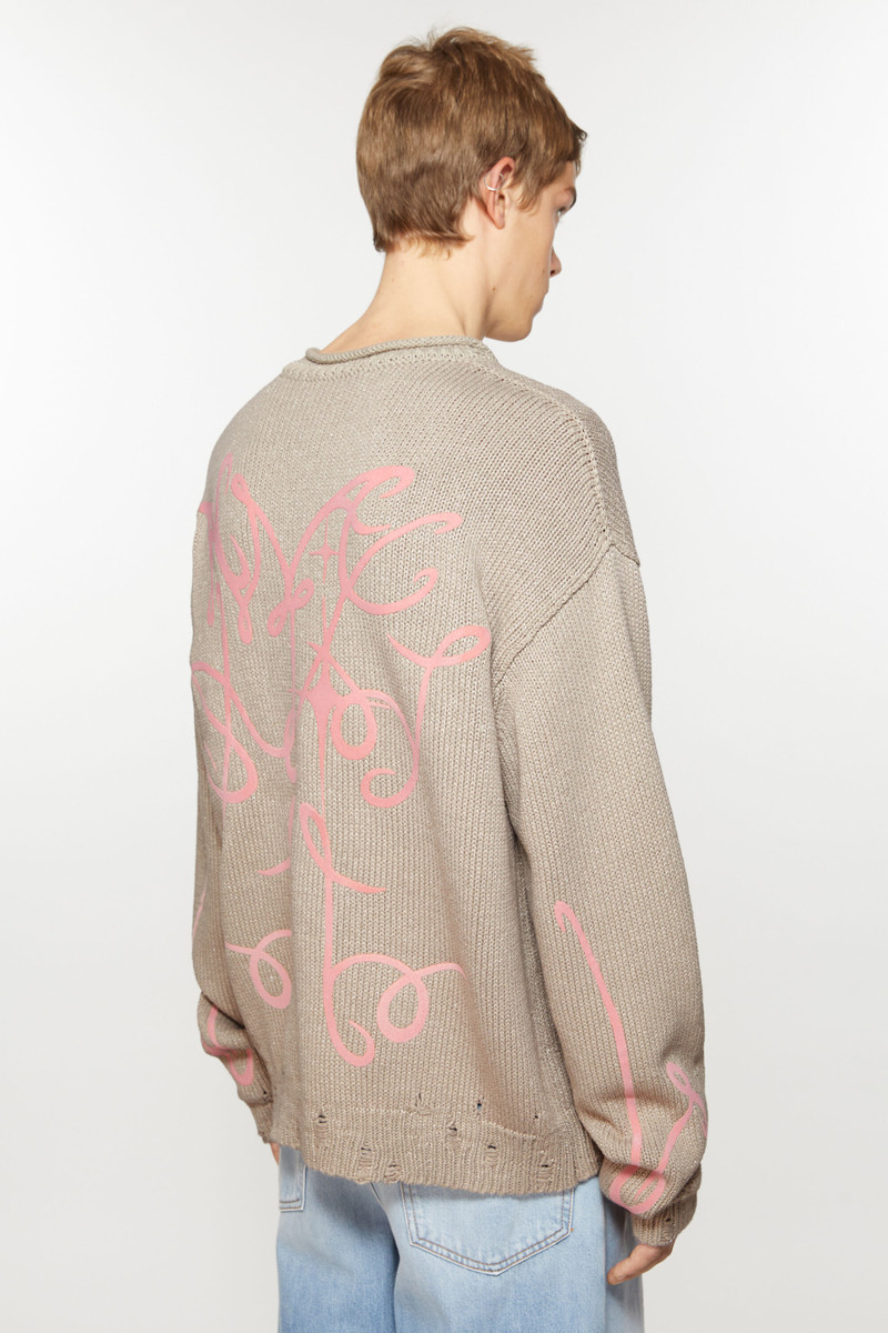 Printed jumper - Beige/grey 3