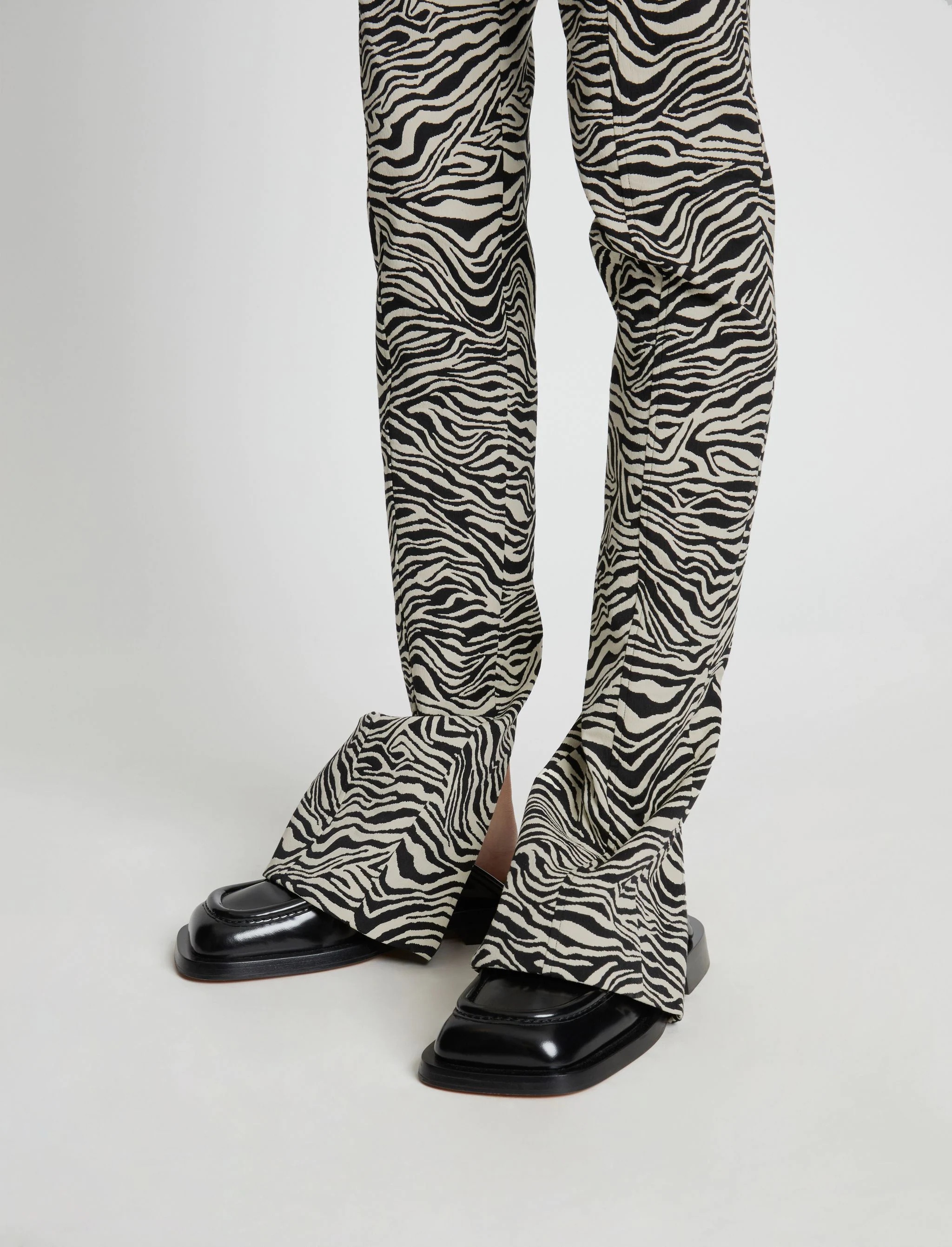 Stretch Zebra Jacquard Pants - 5