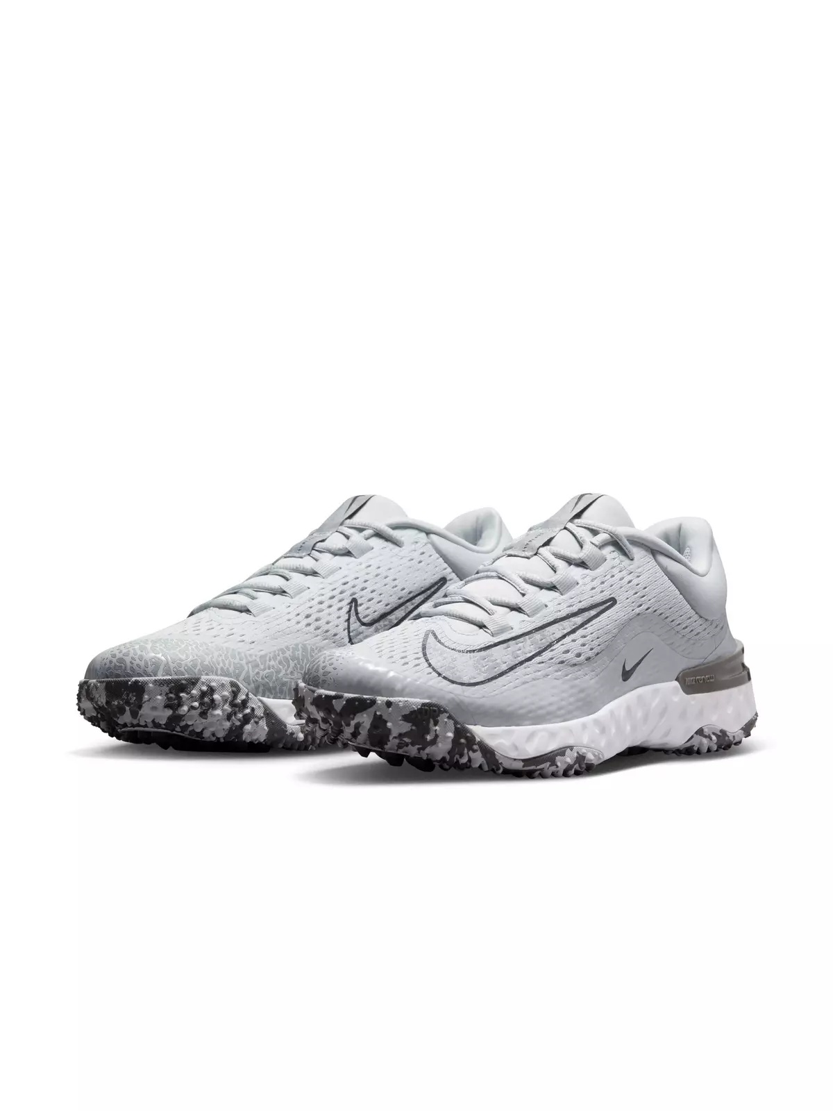 Alpha Huarache Elite 4 Turf "Pure Platinum/Wolf Grey/Iron Grey/White" Women's Softball Shoe - 5