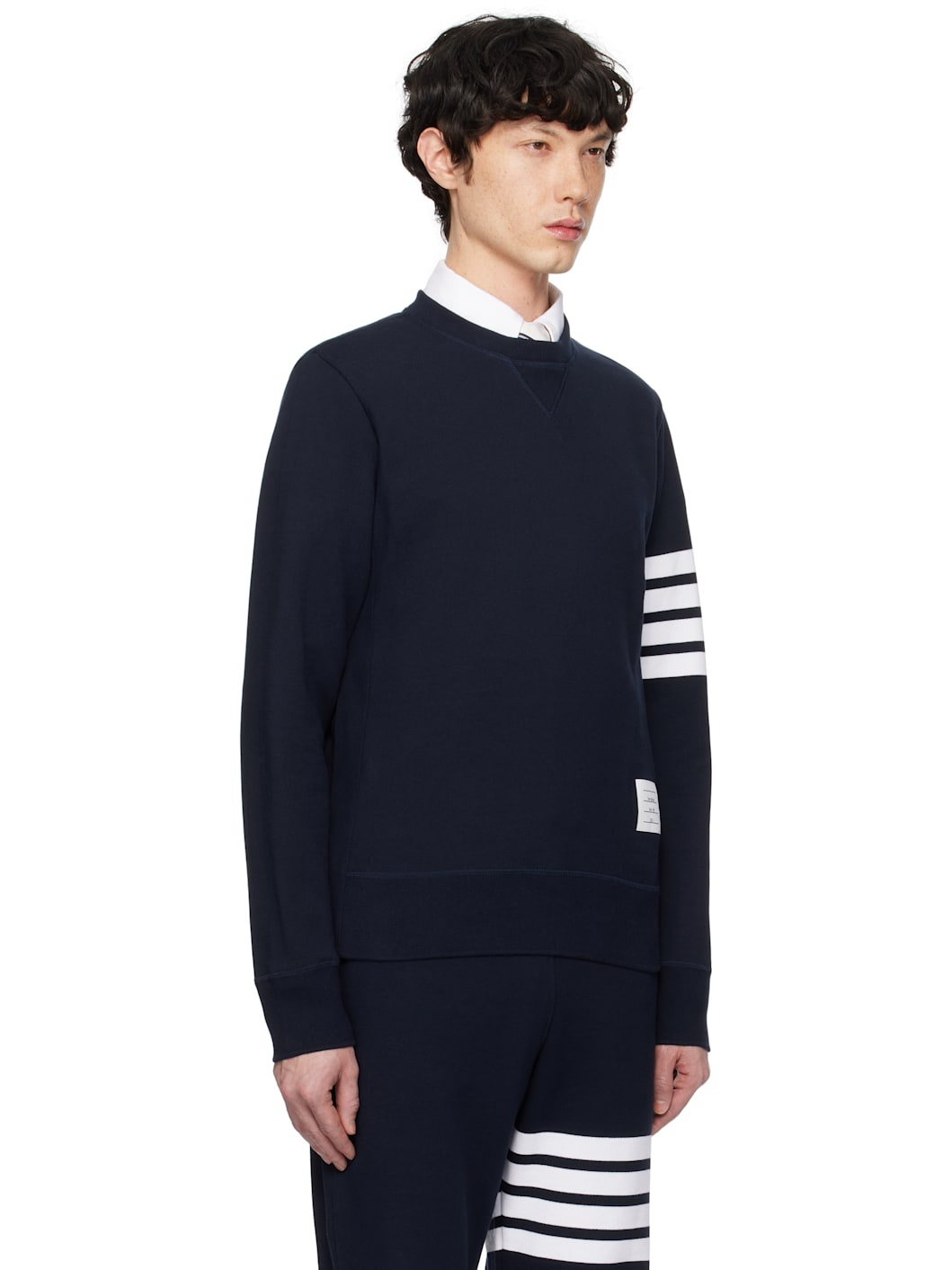 Navy Classic Loopback 4-Bar Sweatshirt - 2