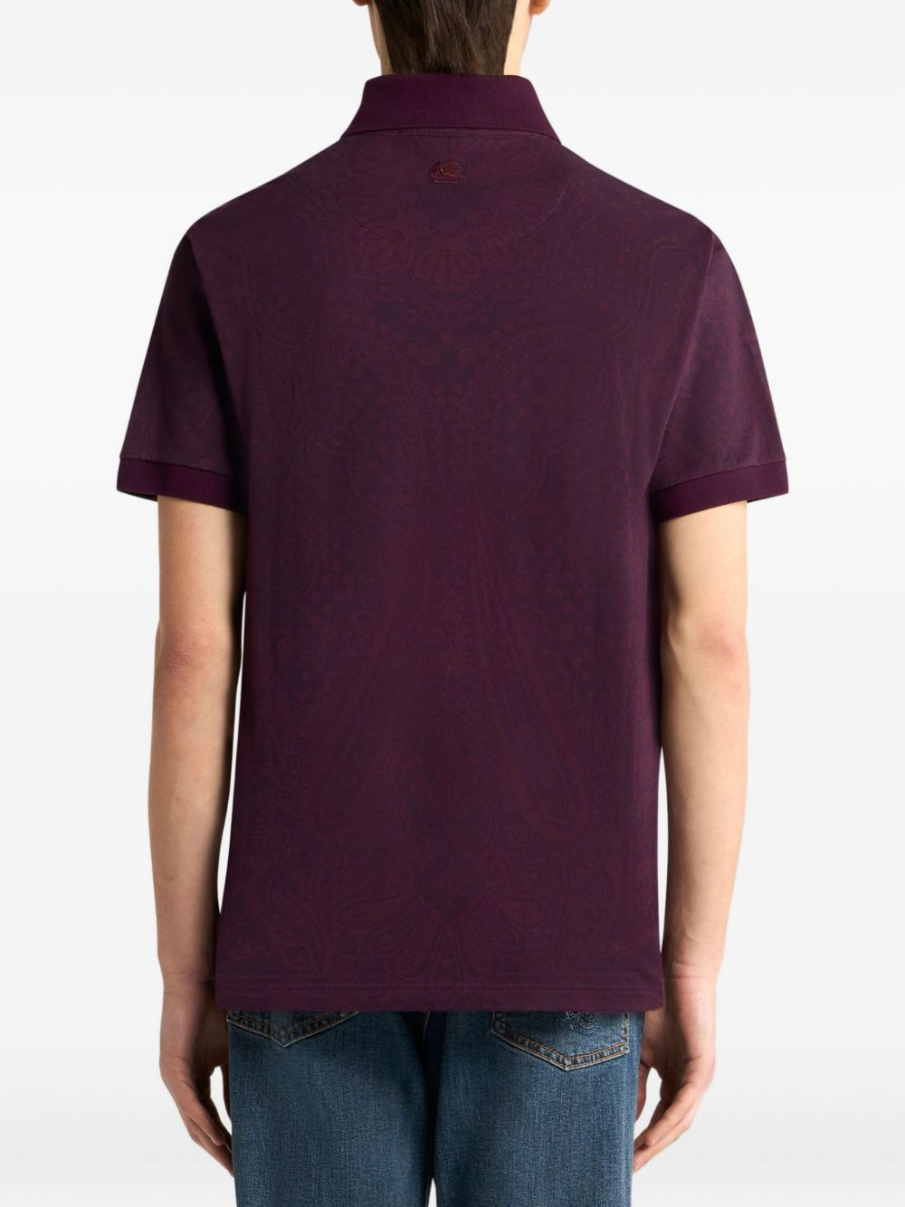 paisley-cotton polo shirt - 3