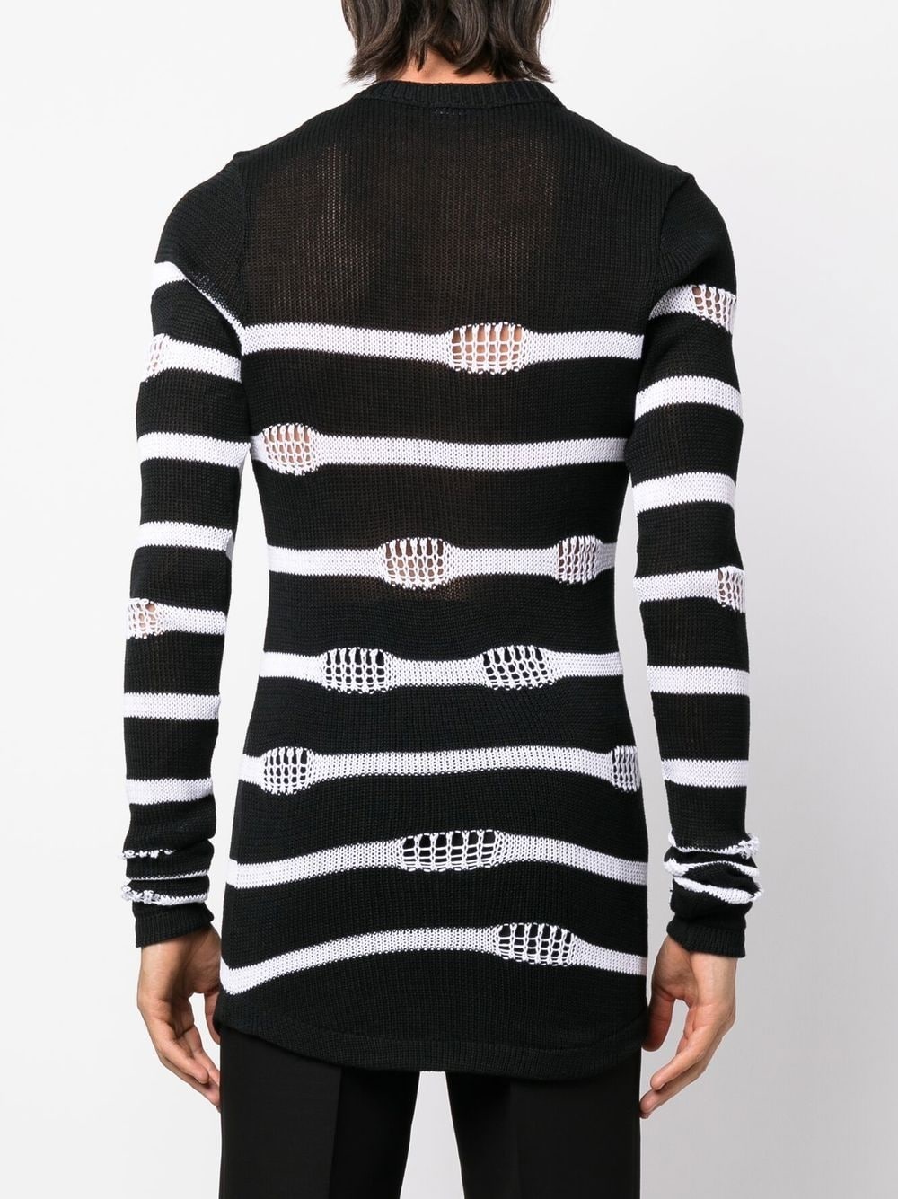 distressed striped sweater - 4