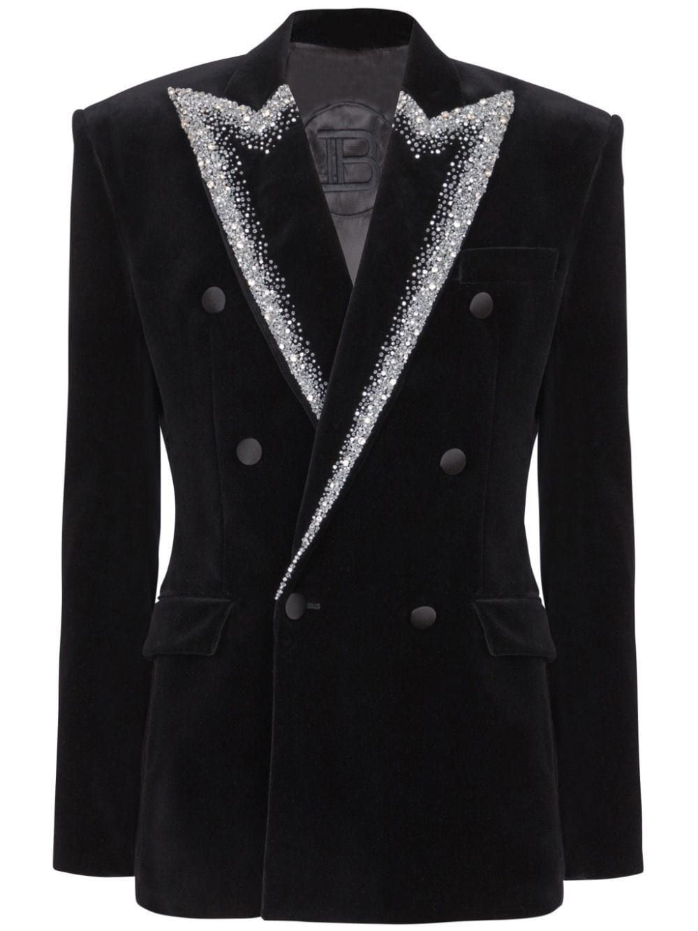 embroidered velvet jacket - 1