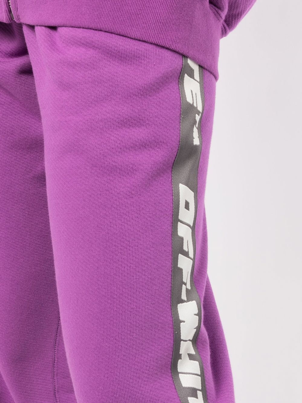logo-tape cotton track pants - 5