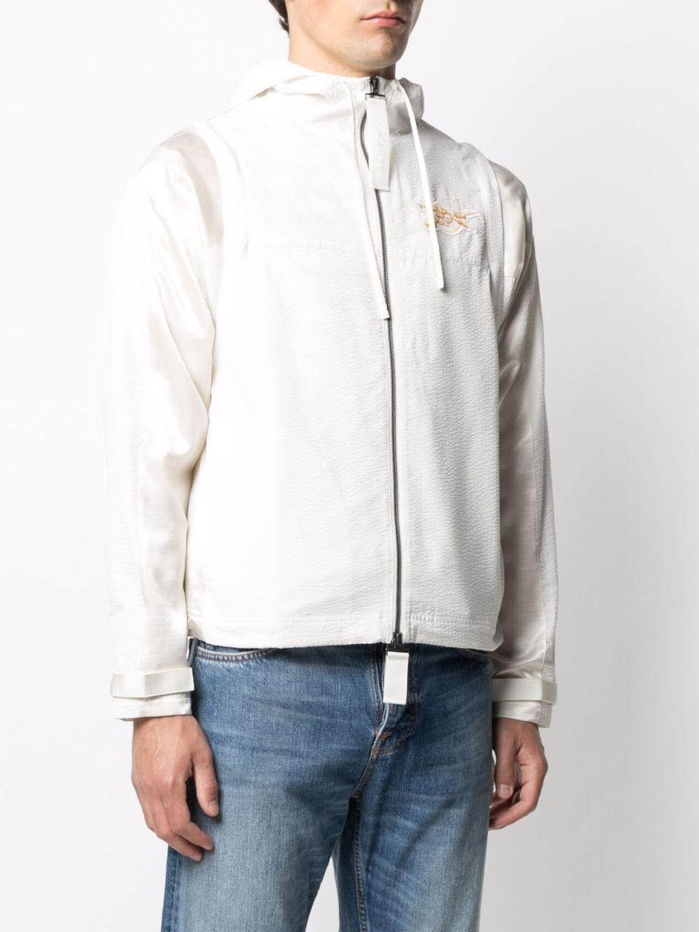 x Cottweiler convertible seersucker-weave jacket - 3