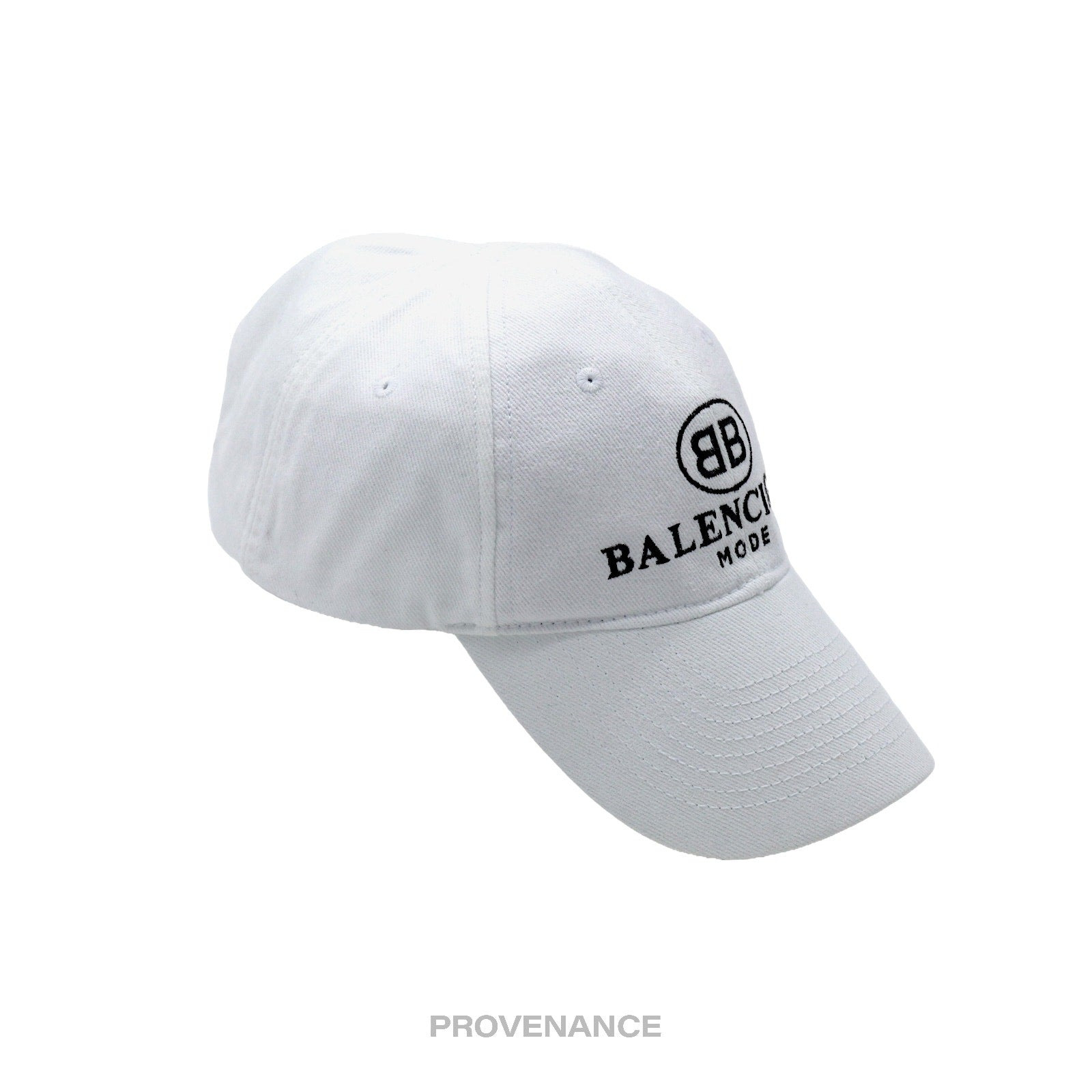 Balenciaga BB Logo Mode Embroidered Cap Hat - White - 3