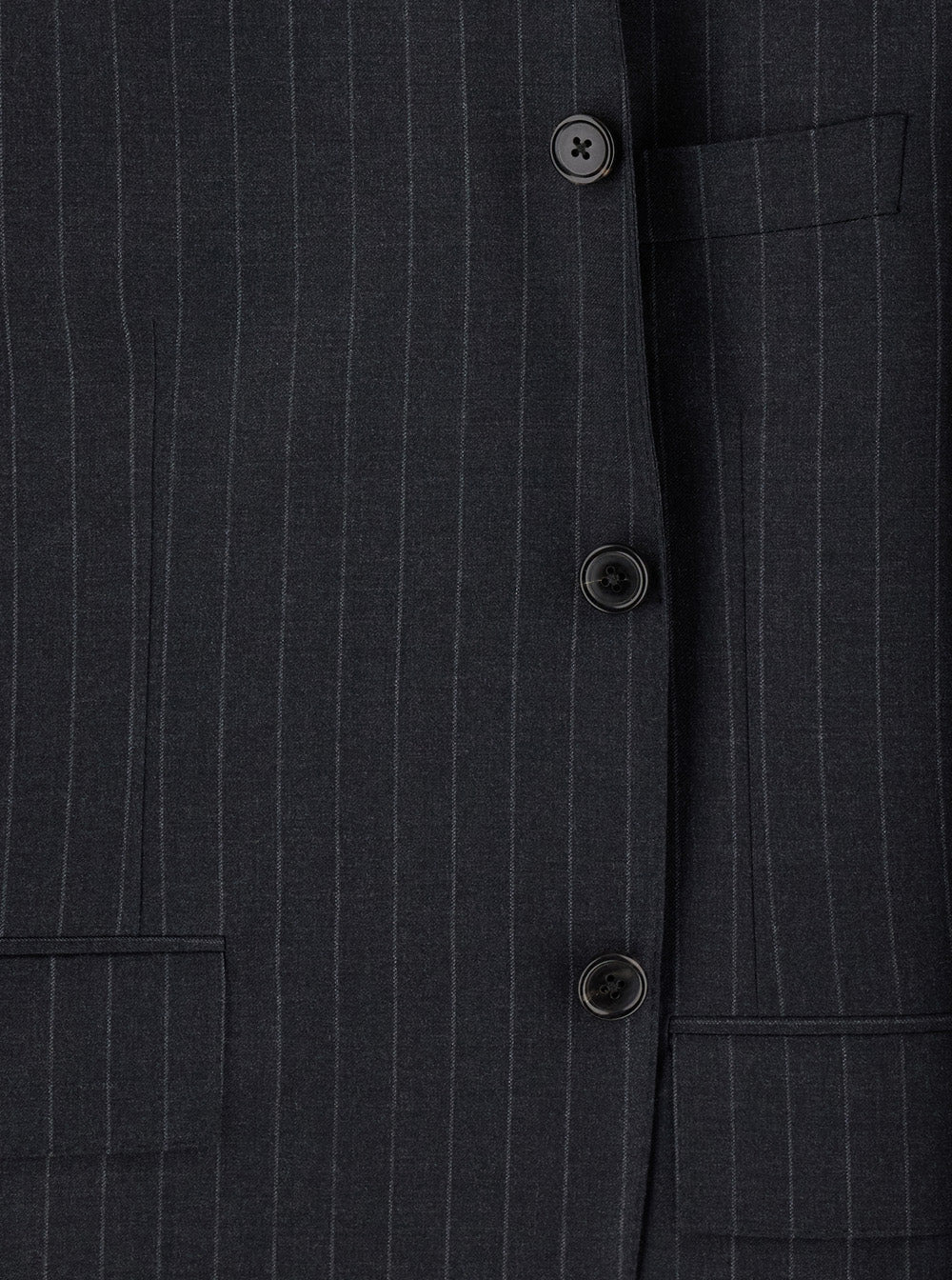 Thom Browne Men Grey Pinstripe Single-Breasted Jacket In Wool Man - 3