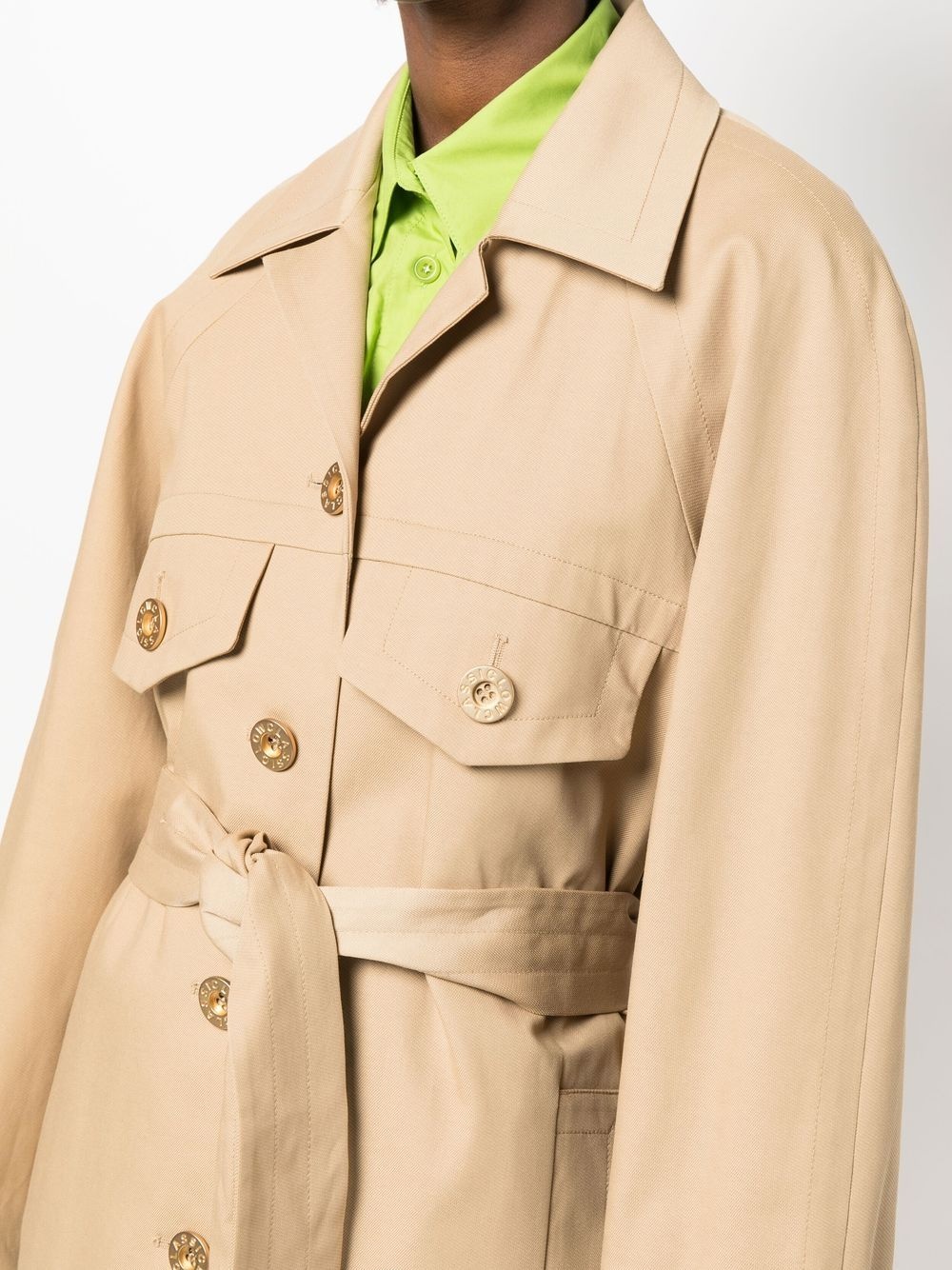cropped belted trench coat - 5