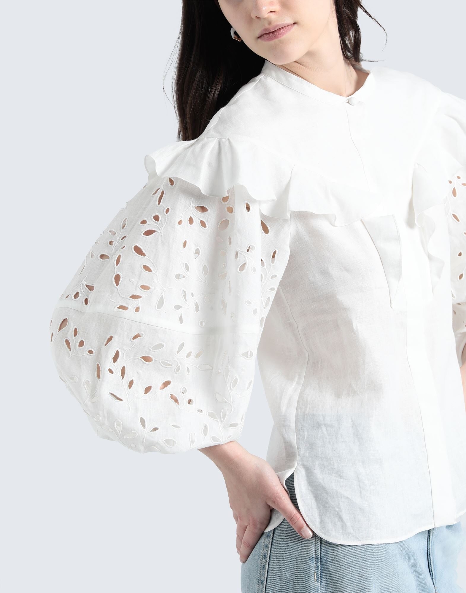 White Women's Linen Shirt - 2