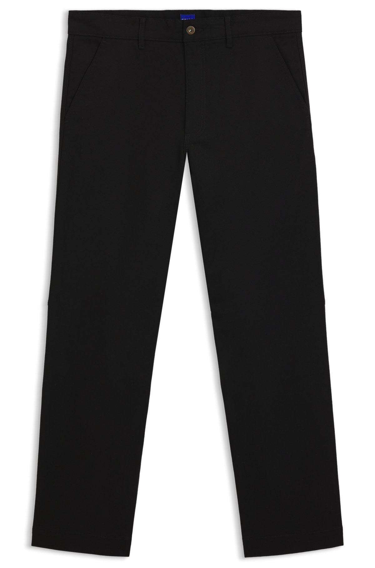 REGULAR-FIT PANTS IN STRETCH-COTTON SATIN - 1