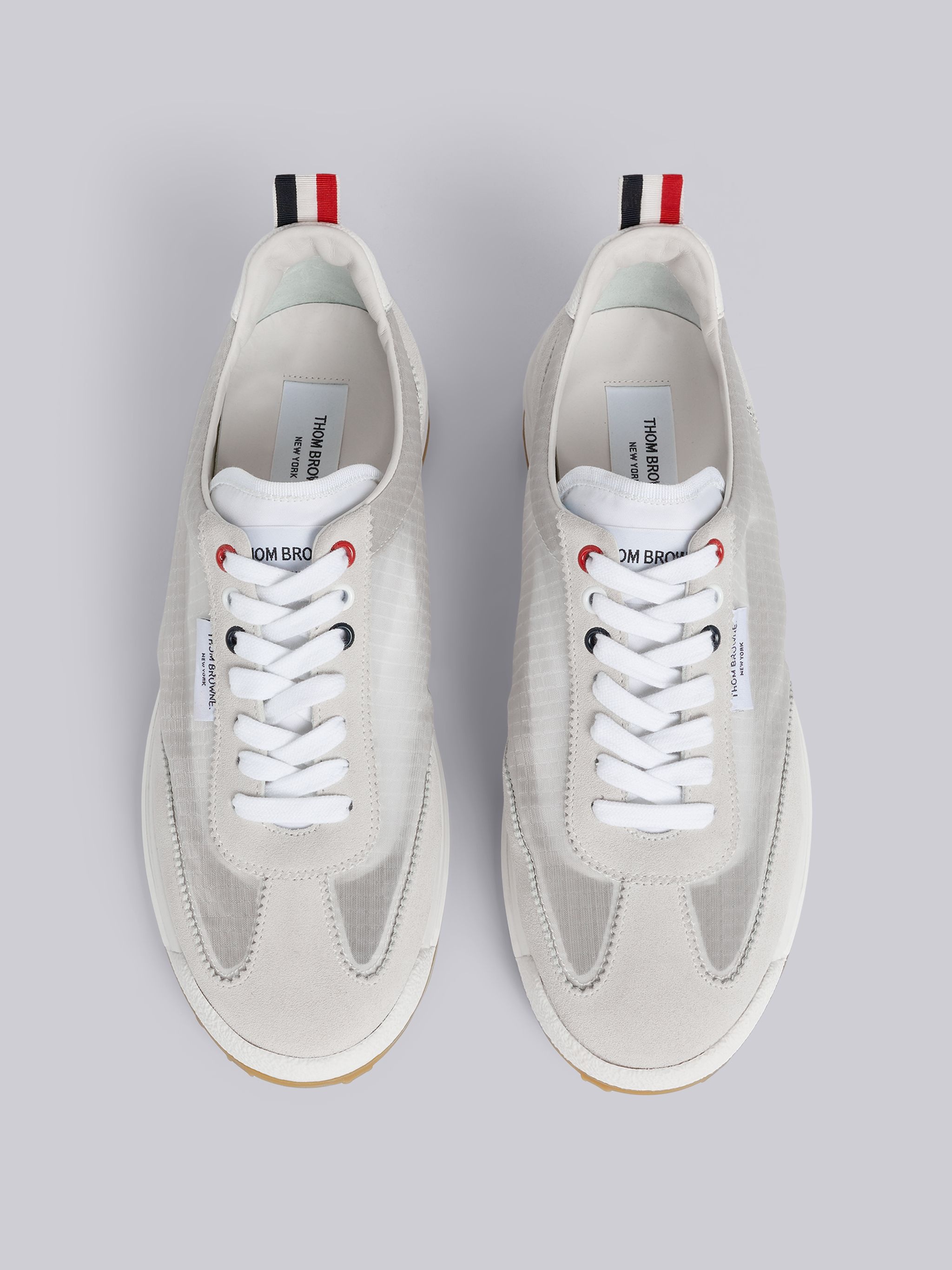 White Ripstop Suede and Mesh Unlined Tech Runner - 4