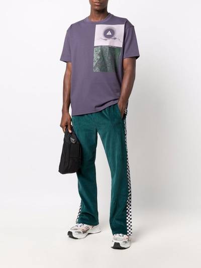Just Don checked-stripe corduroy trousers outlook