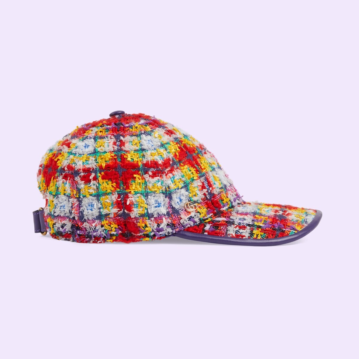 Check lamé tweed baseball hat - 4